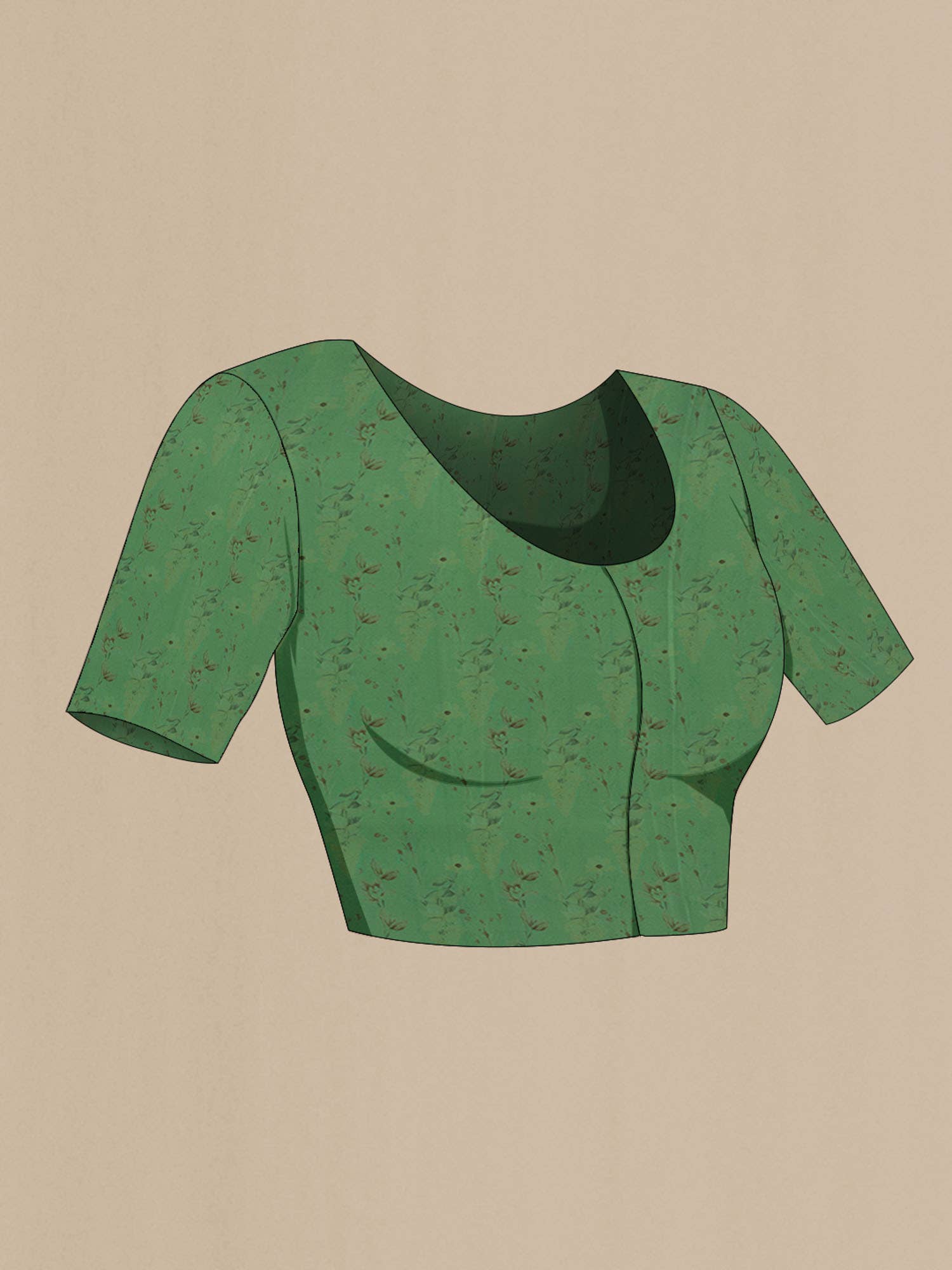 Green Mysore Chiffon Saree - Image 5