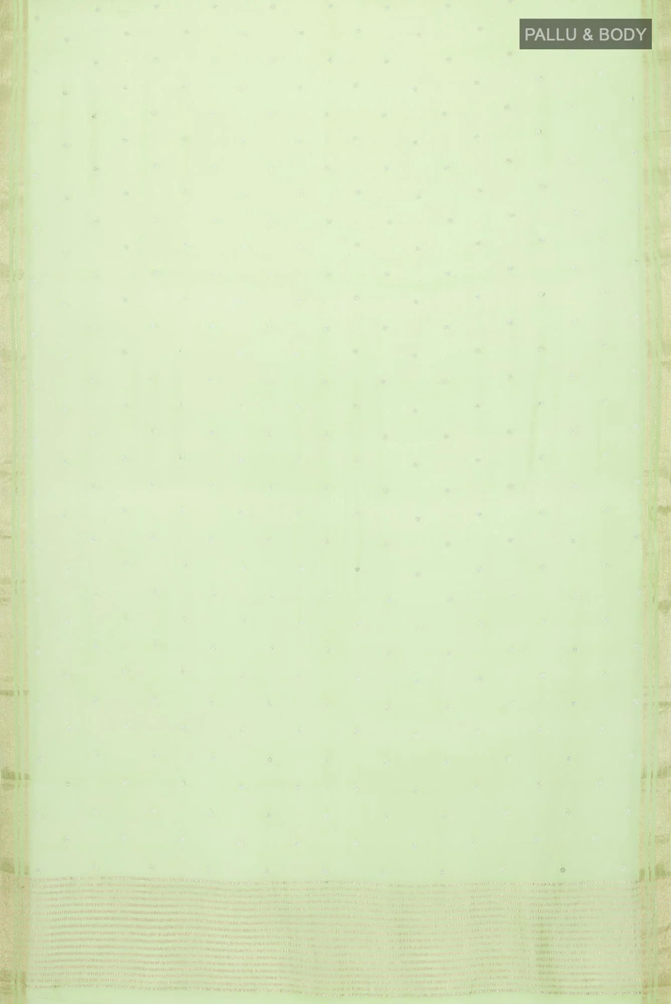 Green Mysore Chiffon Saree - Image 3