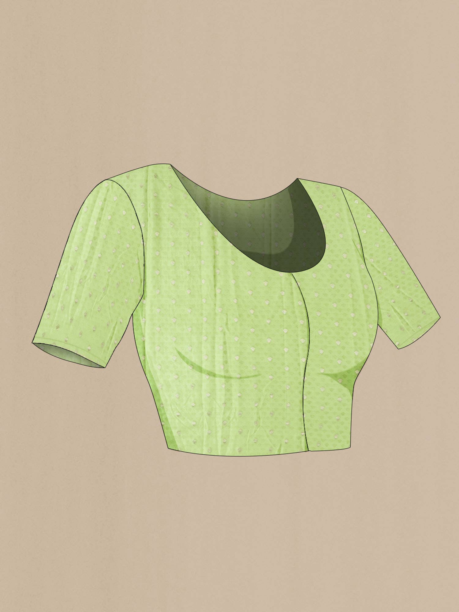 Green Mysore Chiffon Saree - Image 5