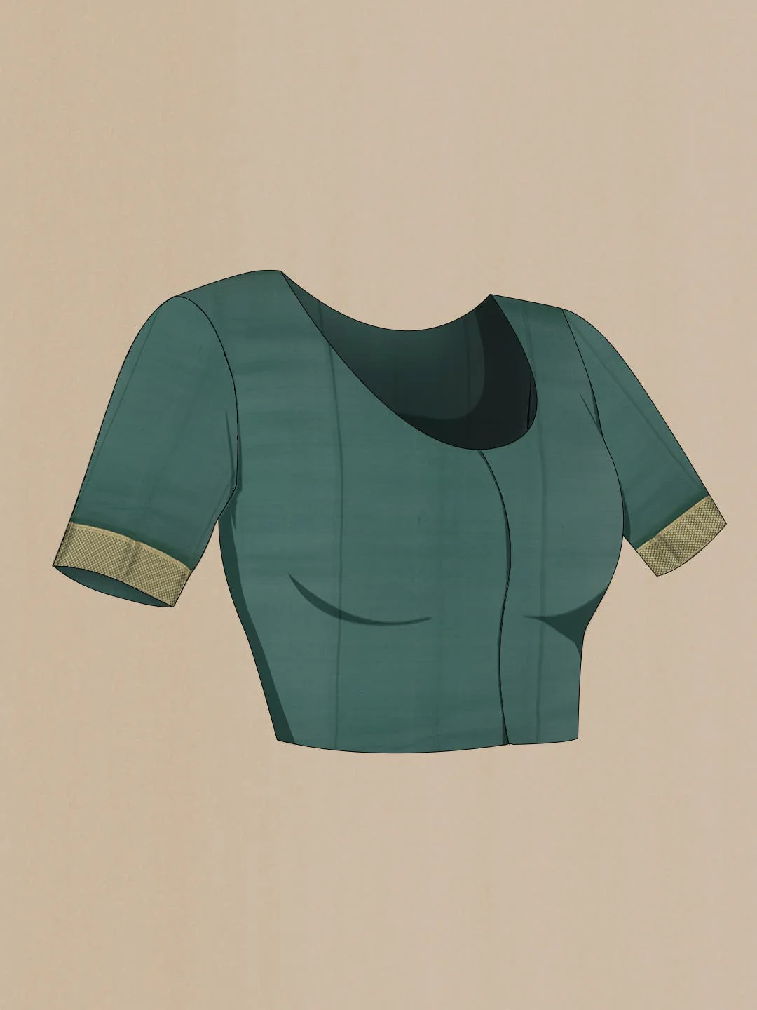 Green Mysore Georgette Saree - Image 5