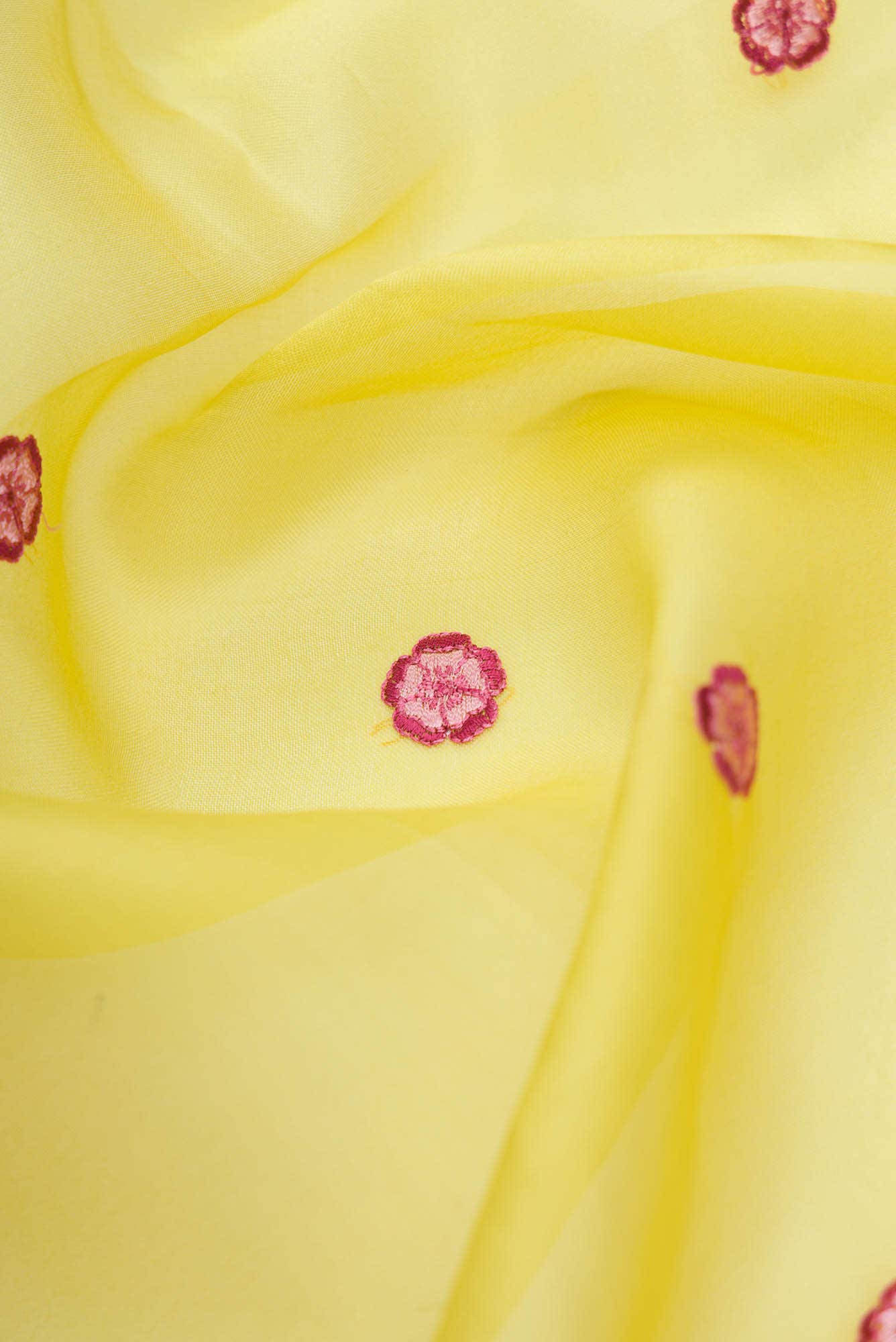 Ethereal Love Lemon Yellow floral design saree from Embroidered Romance Collection by Nalli - Image 3