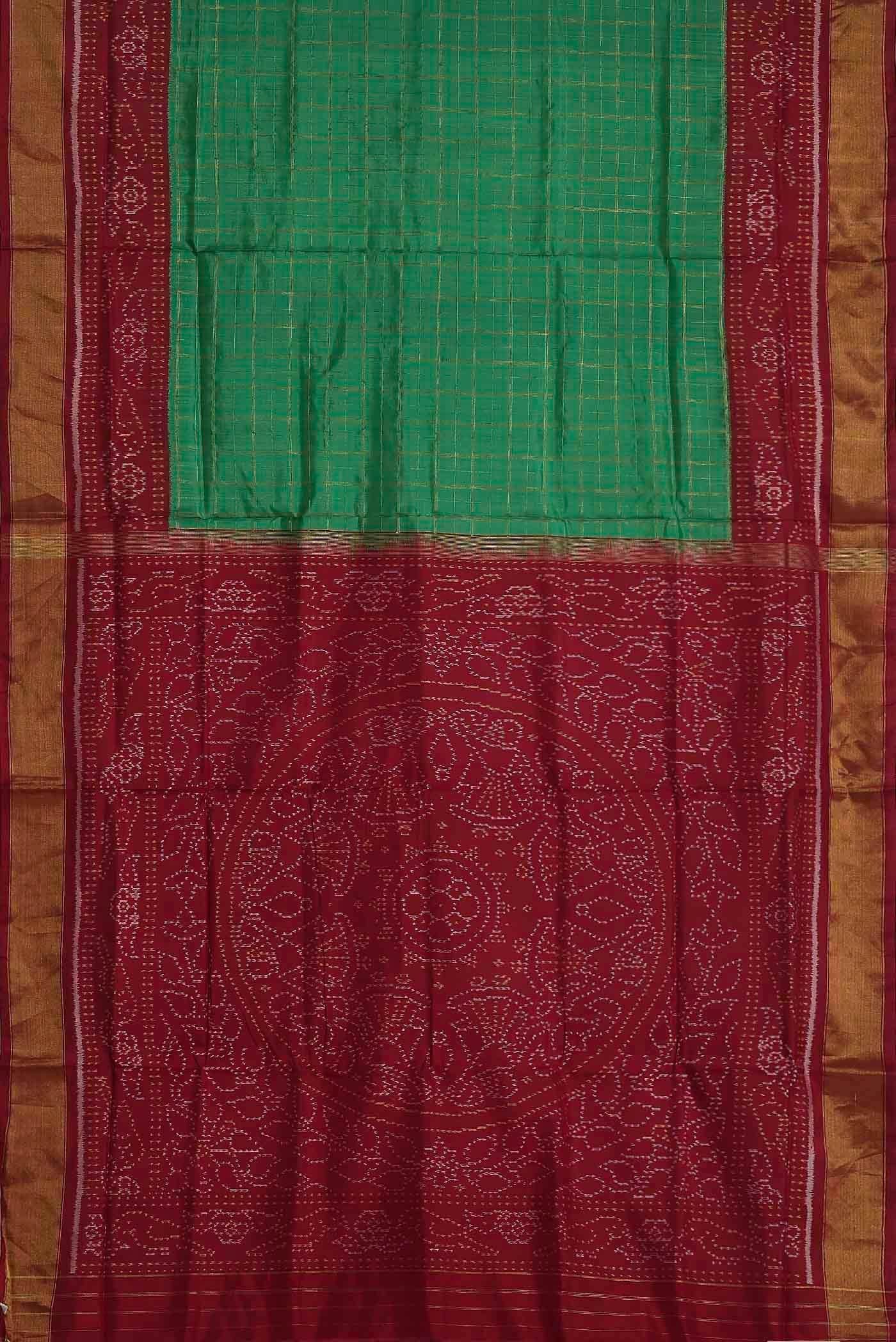 Green Rajkot Patola Silk Saree - Image 4