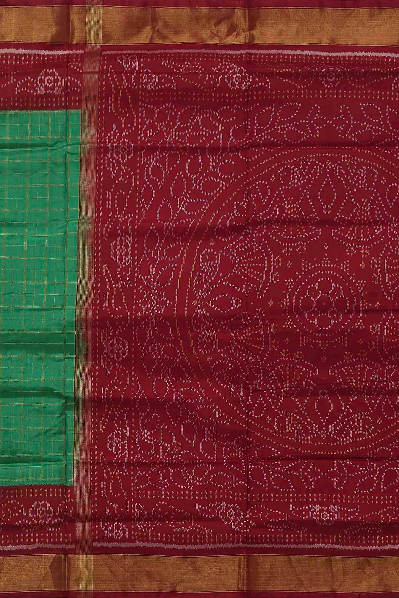 Green Rajkot Patola Silk Saree - Image 5