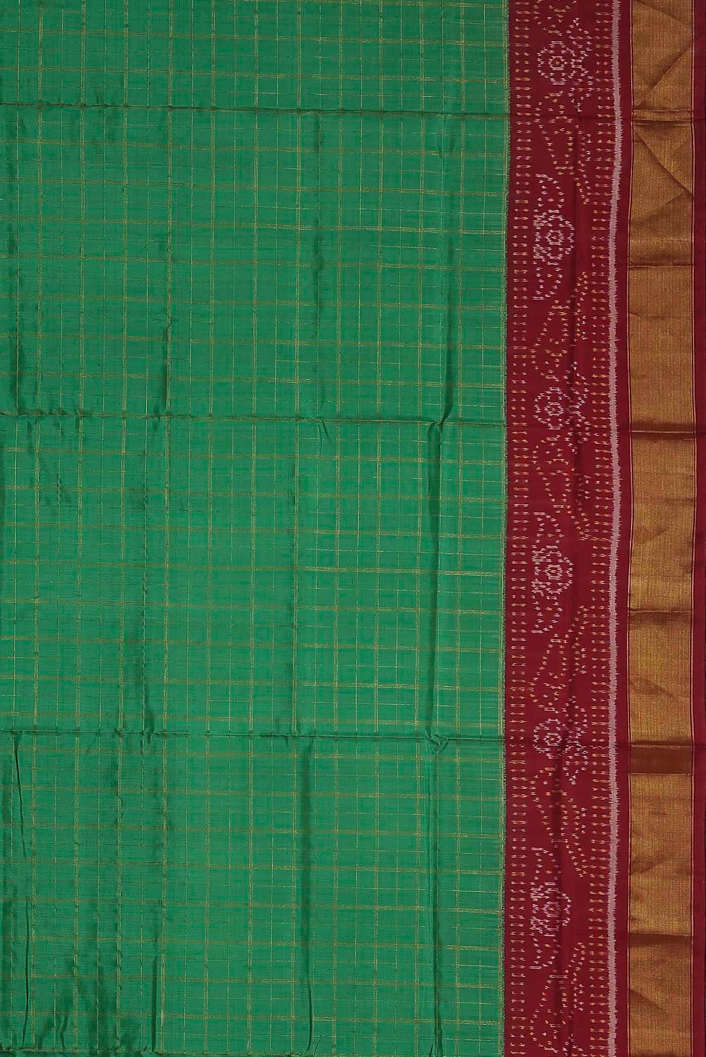 Green Rajkot Patola Silk Saree - Image 7