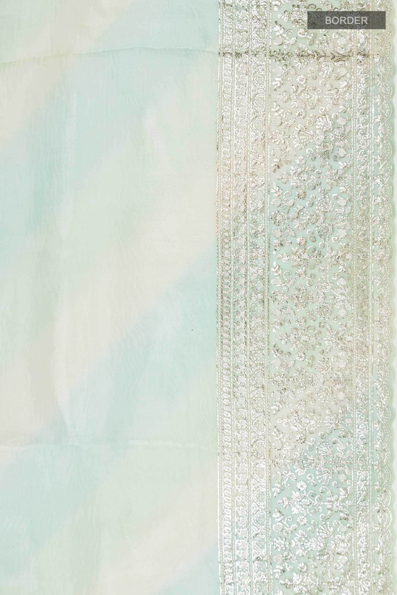 Green Tissue Silk Saree - Image 5