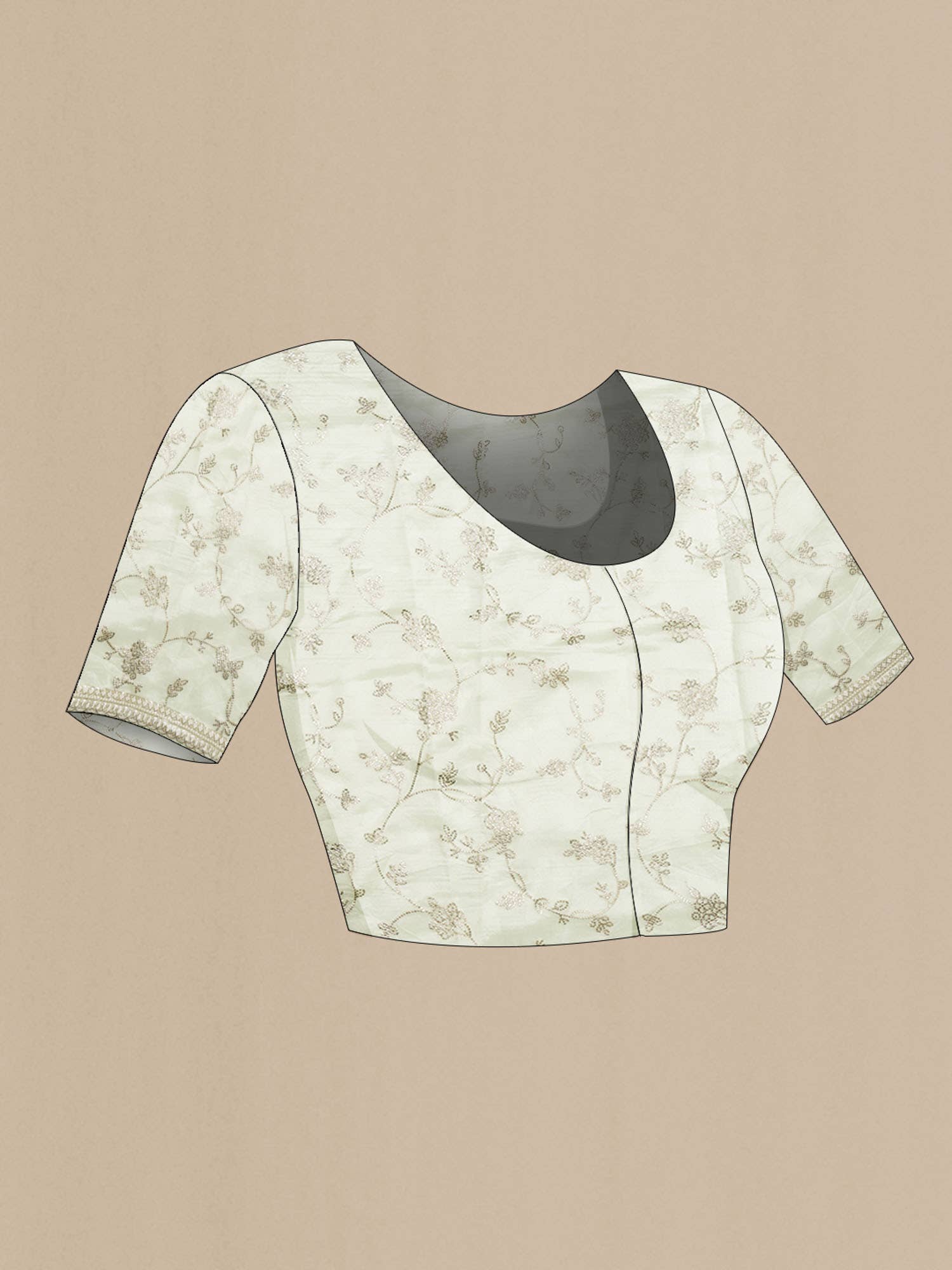 Green Tissue Silk Saree - Image 6