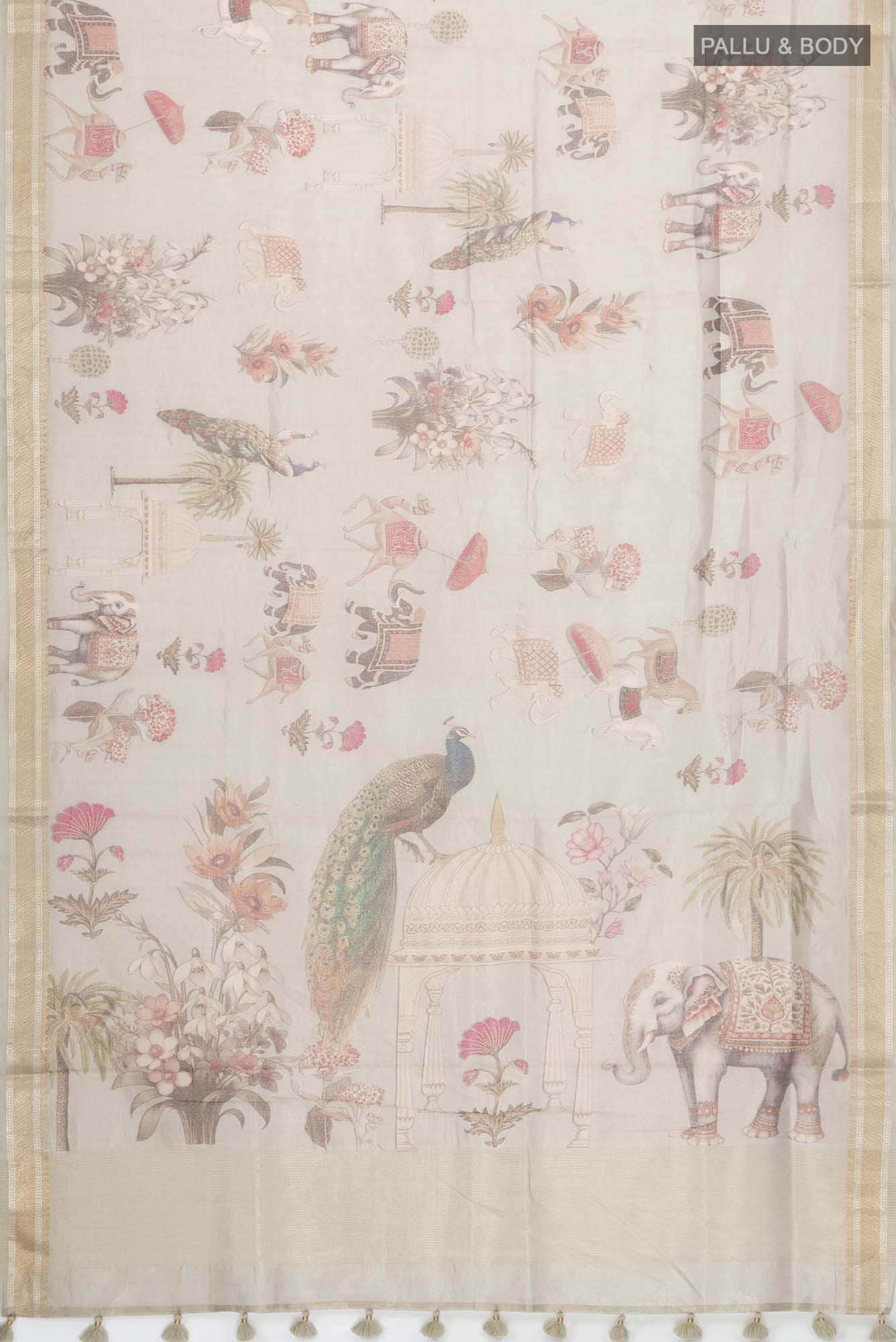 Green Tissue Silk Saree - Image 3