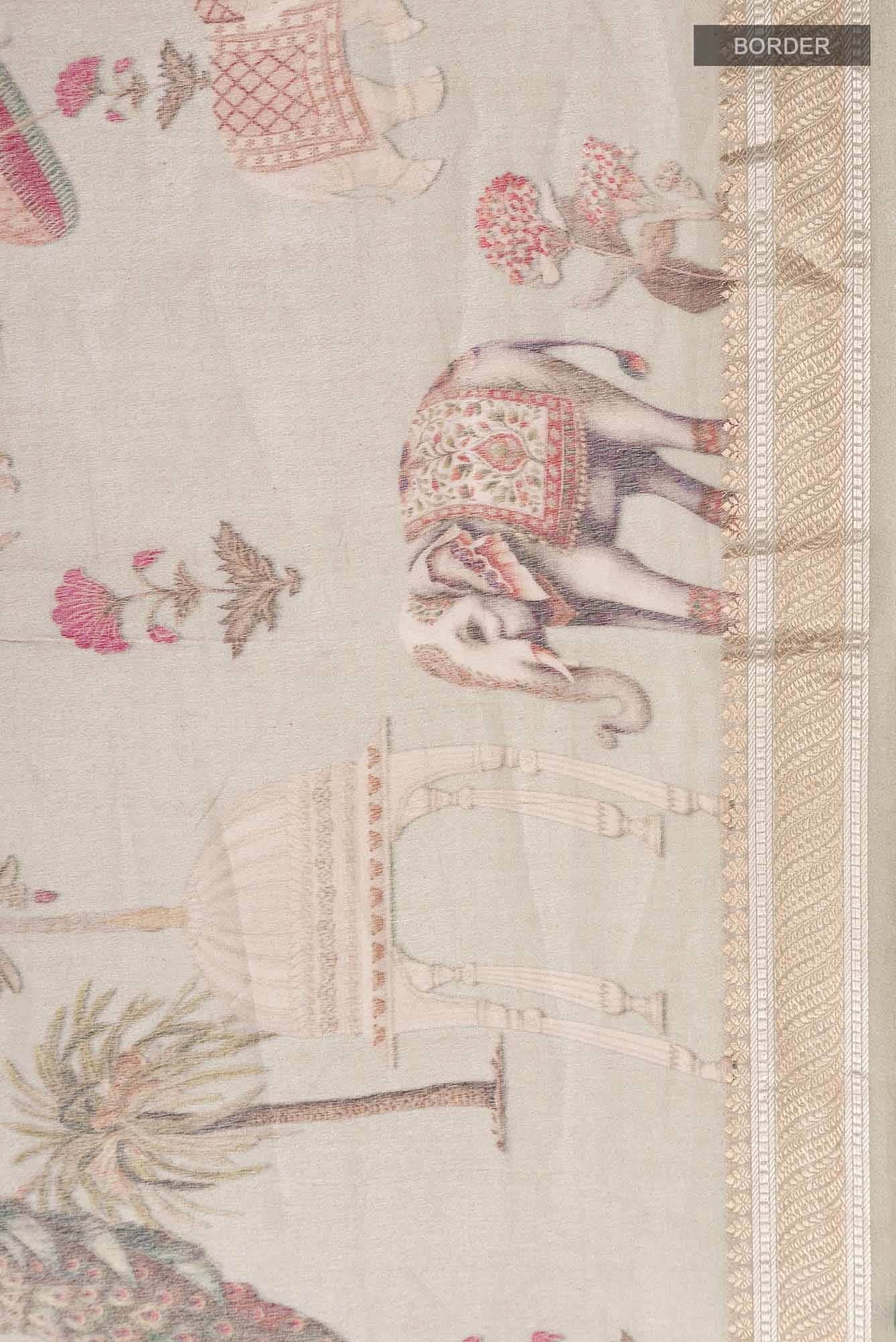 Green Tissue Silk Saree - Image 4