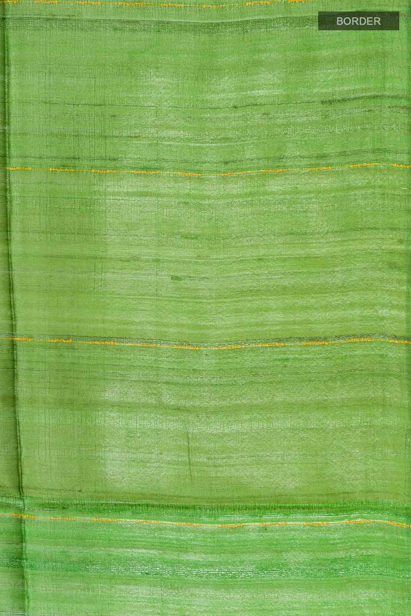Green Tussar Silk Saree - Image 4