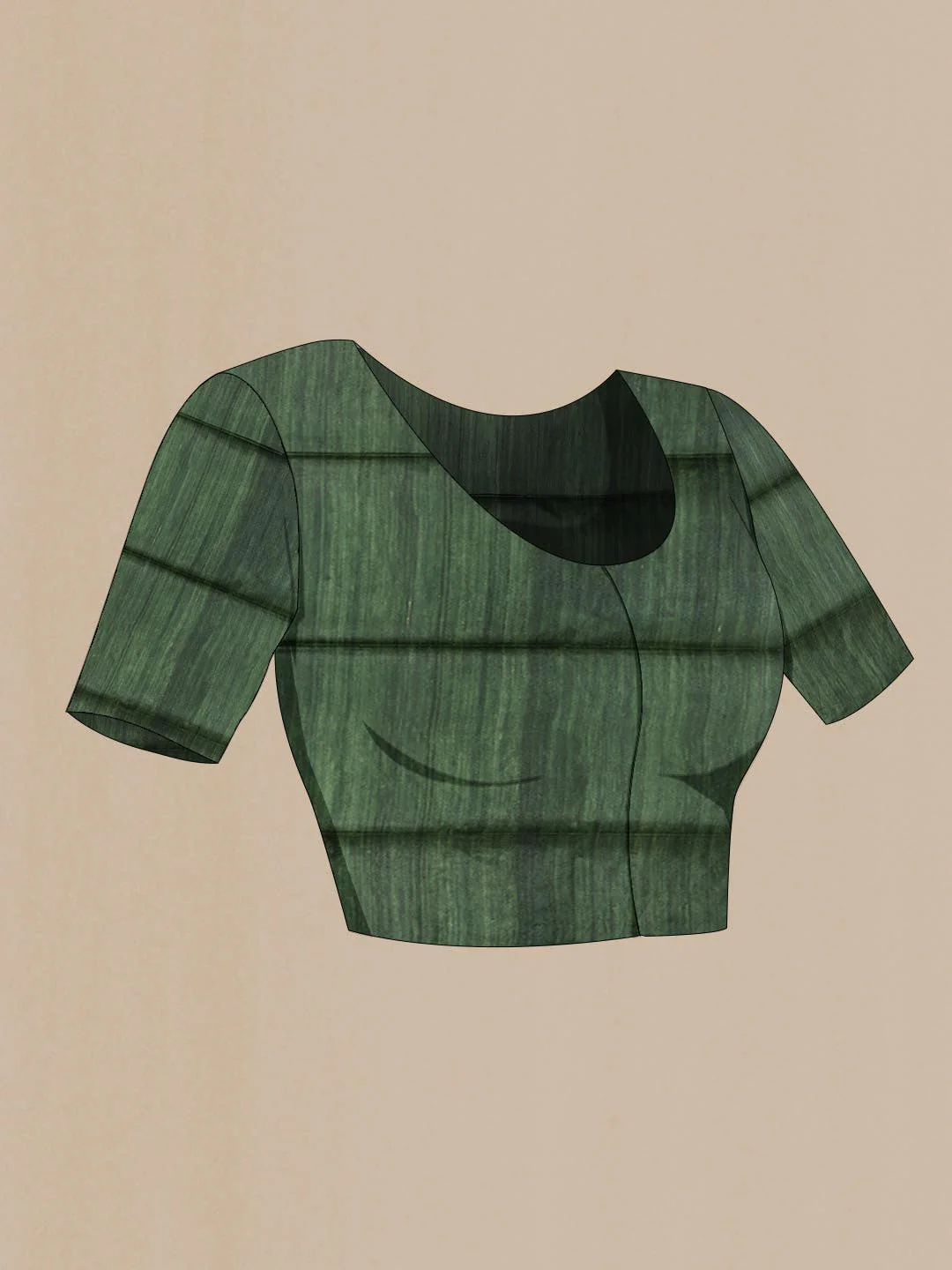 Green Tussar Silk Saree - Image 3