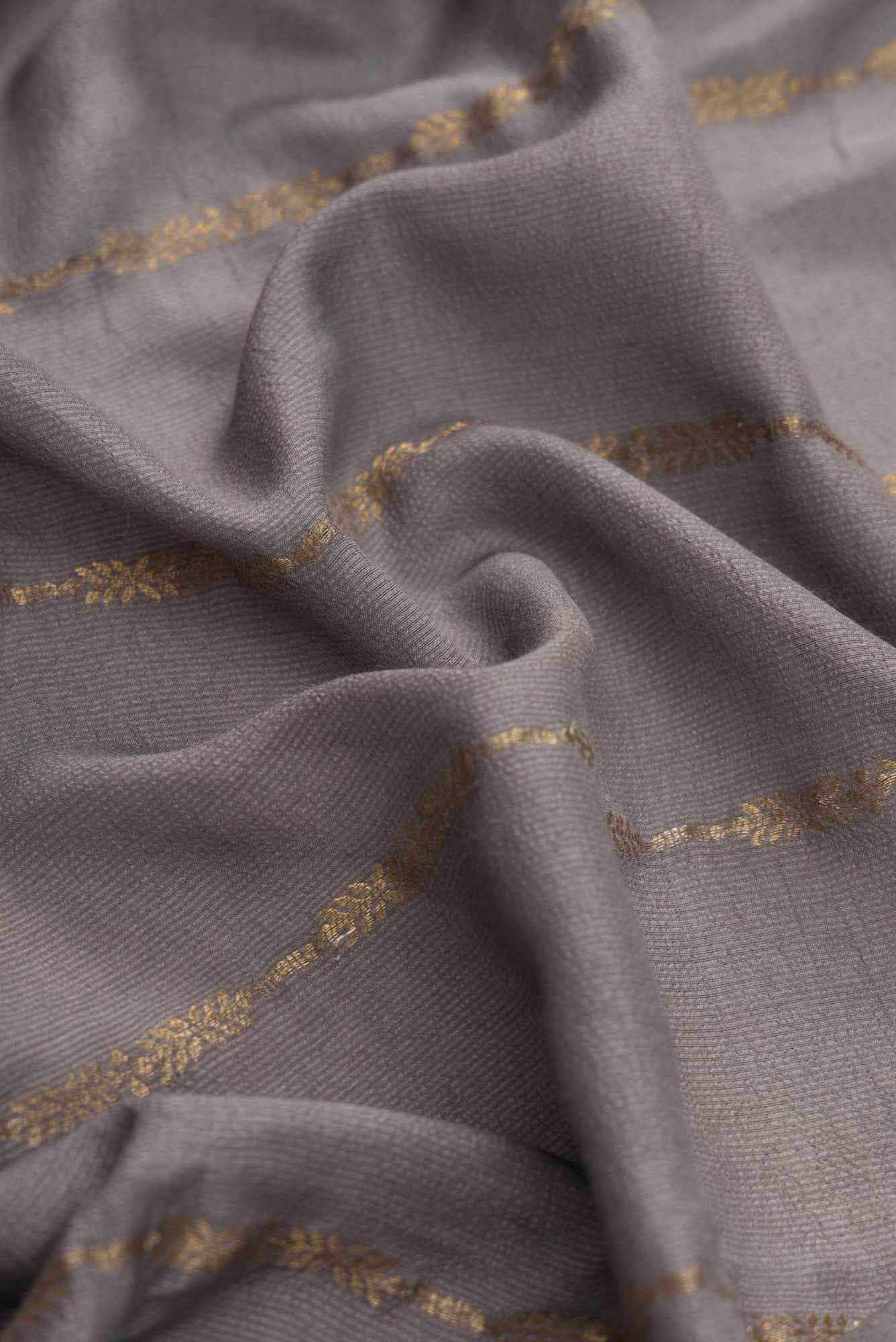 Grey Dual Tone Banarasi Georgette Saree - Image 3