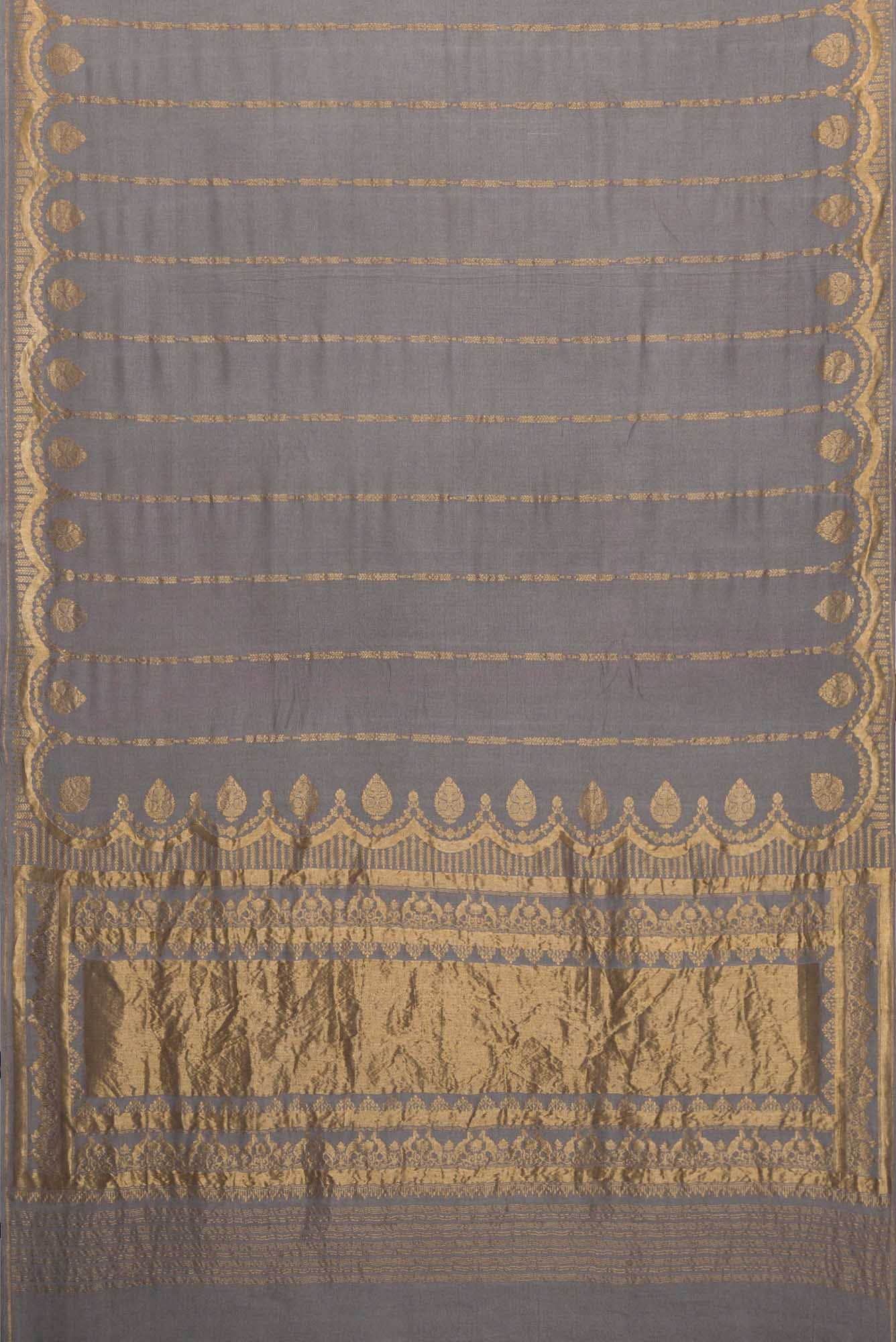 Grey Dual Tone Banarasi Georgette Saree - Image 4