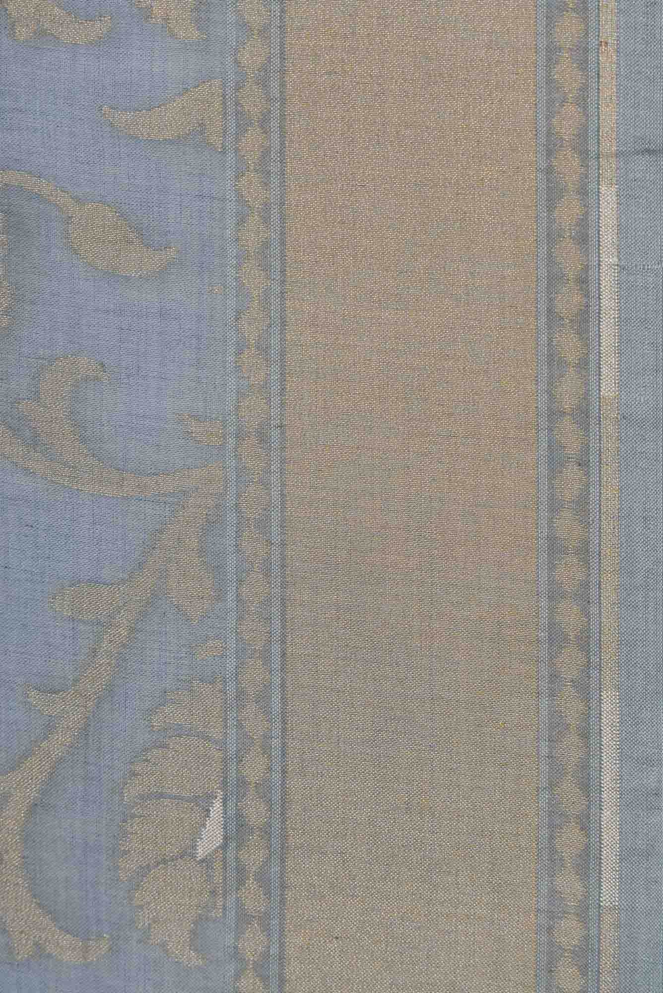 Pure Silk Pure Zari Grey Dual Tone Banarasi Cotton Saree - Image 5