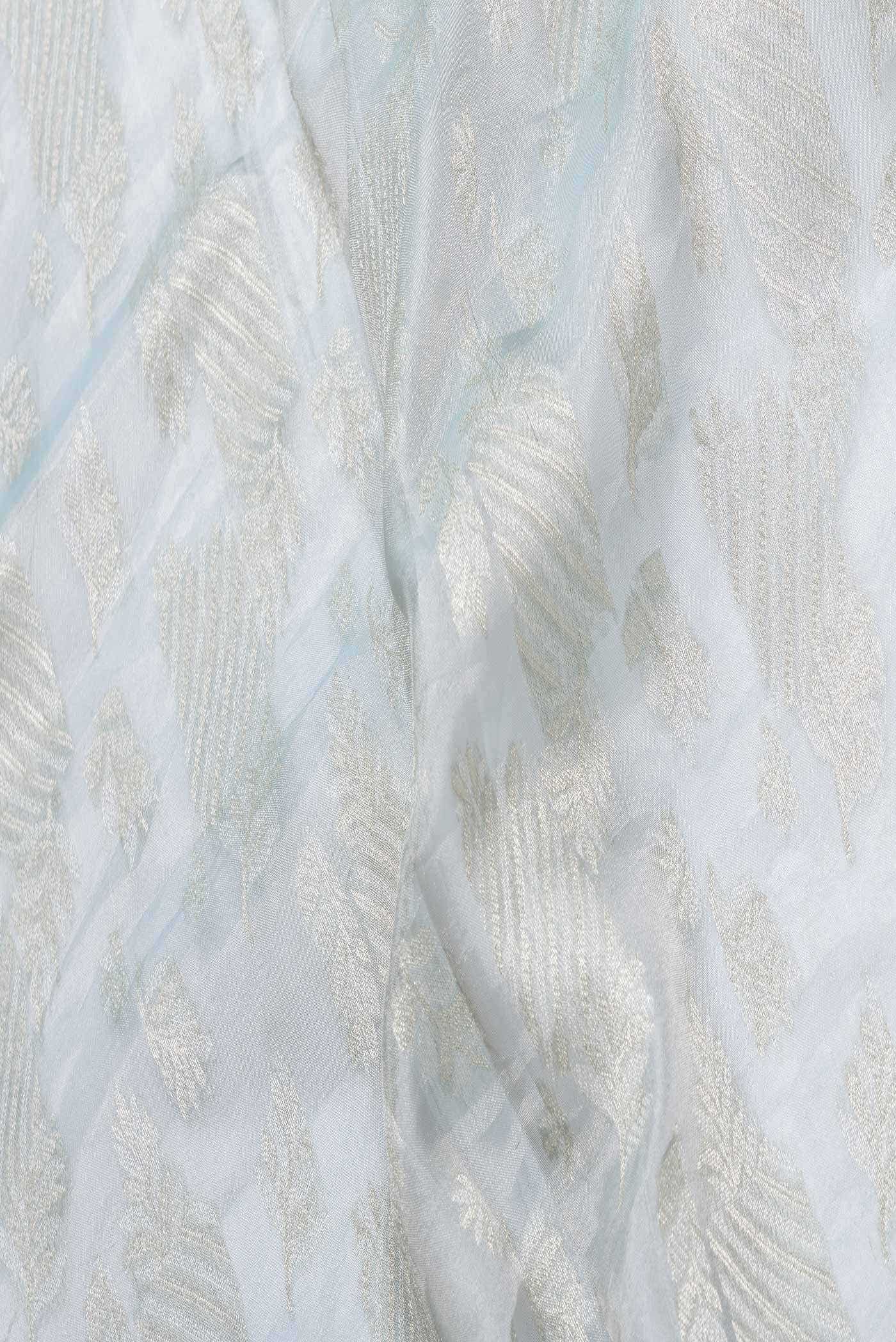 Grey Dual Tone Banarasi Tissue Silk Saree - Image 3