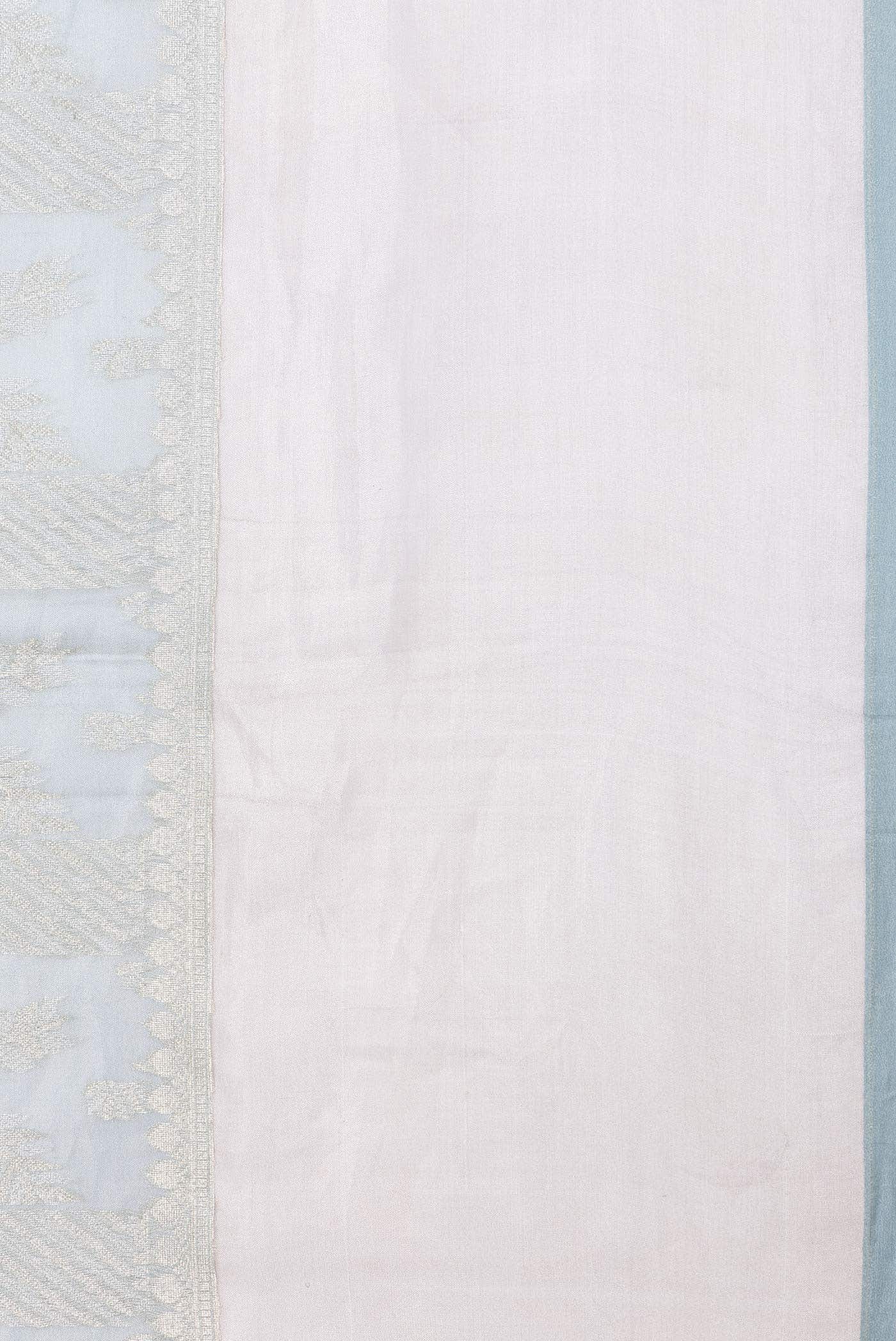 Grey Dual Tone Banarasi Tissue Silk Saree - Image 5