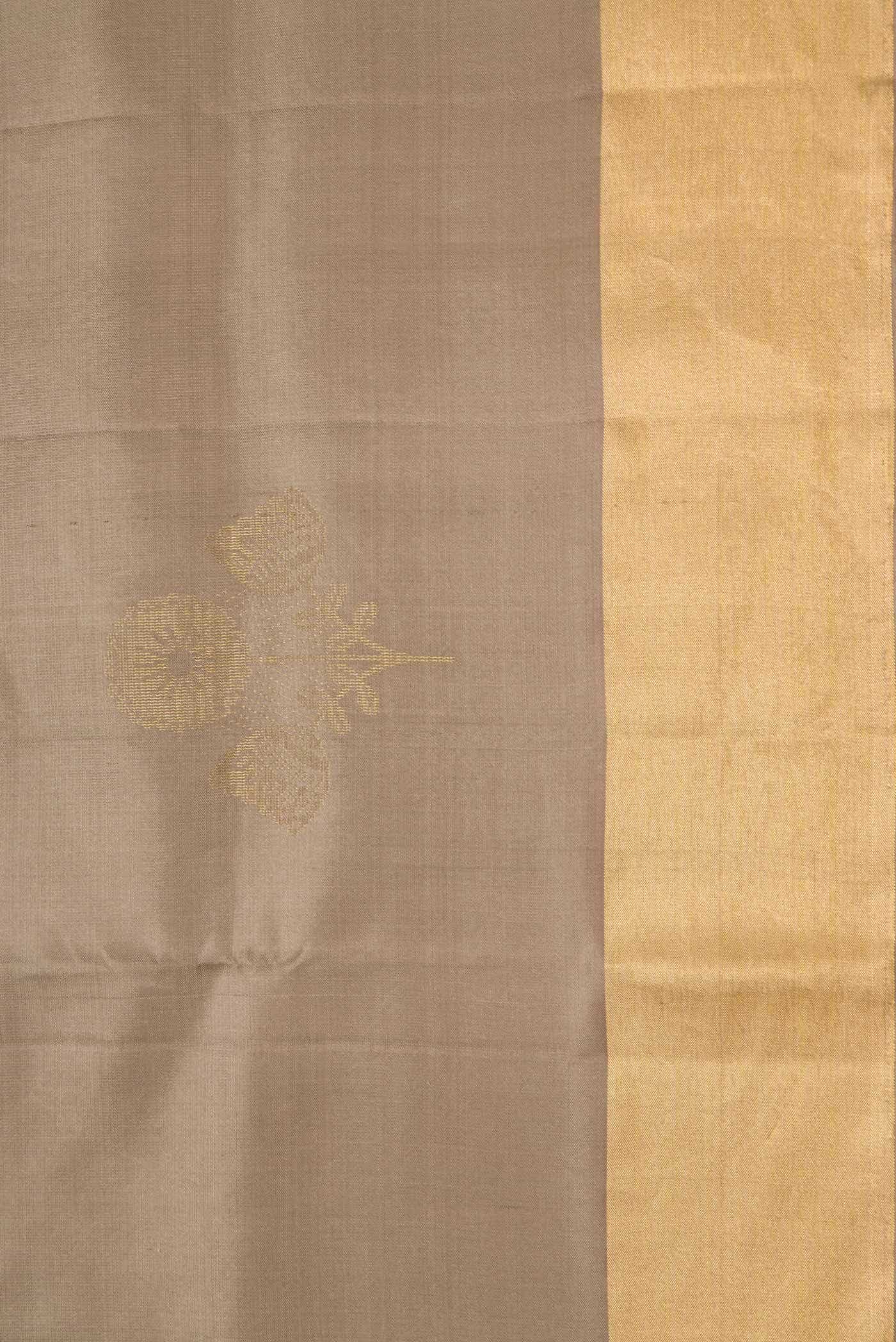 Grey Dual Tone Soft Silk Saree - Image 3