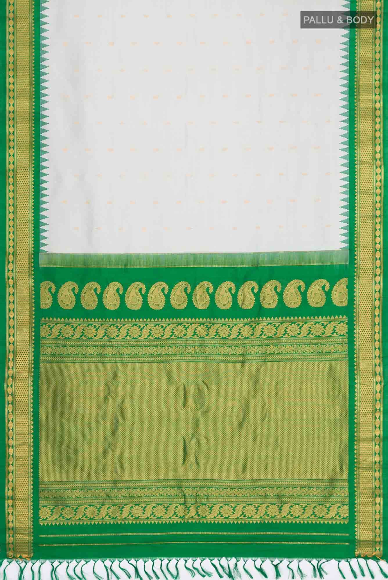 Grey Gadwal Silk Saree - Image 4