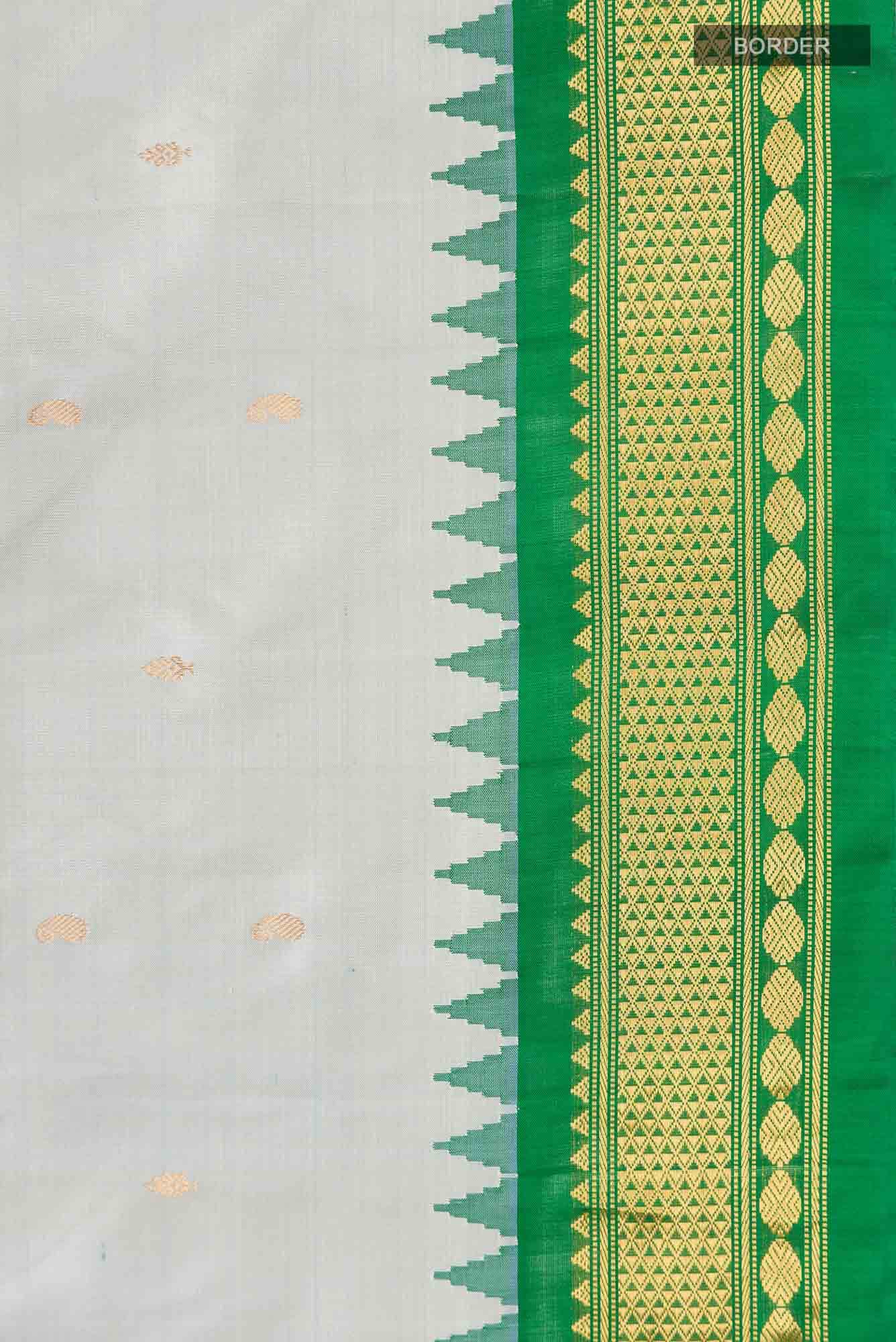 Grey Gadwal Silk Saree - Image 5
