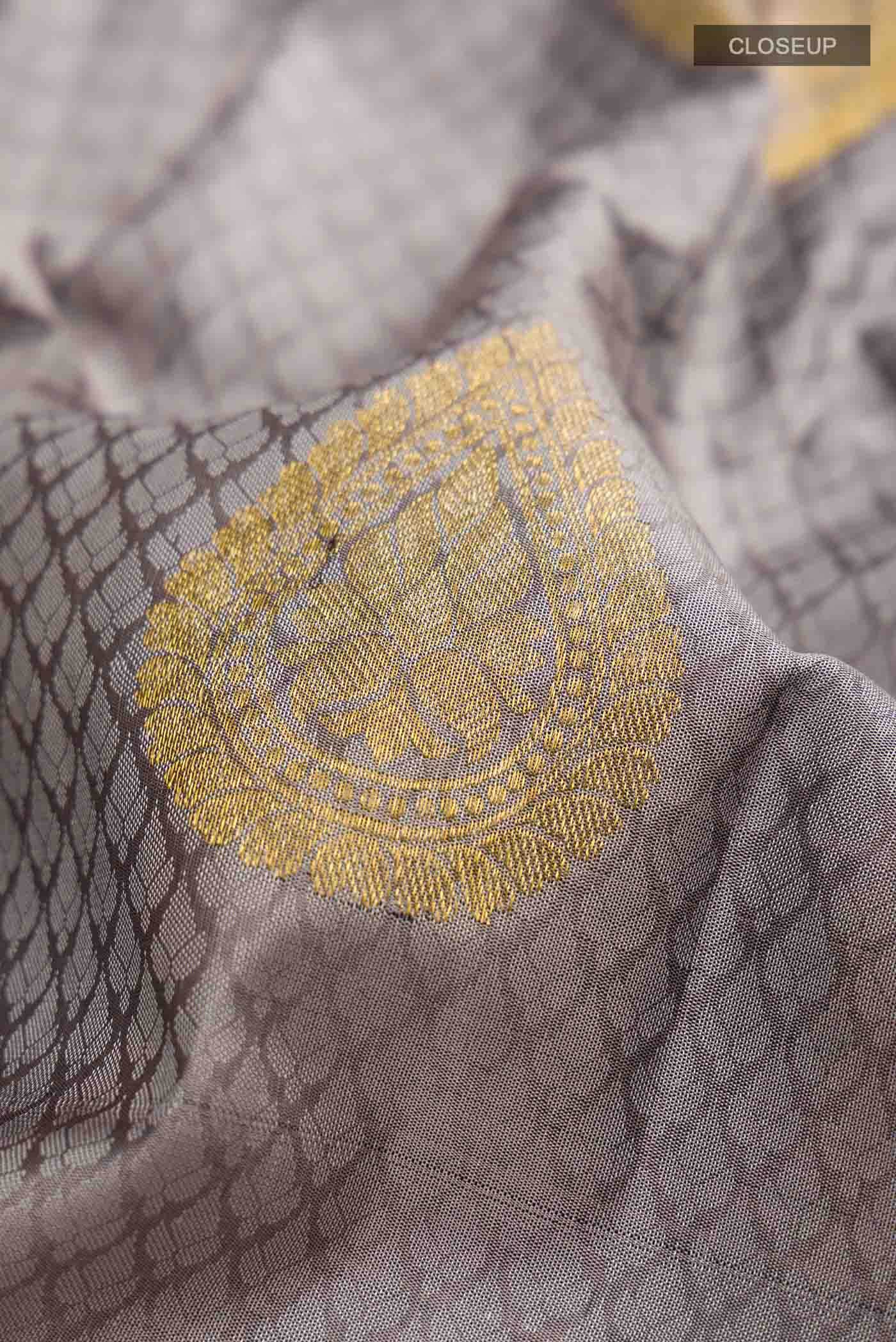 Grey Kanjivaram Silk Saree - Image 3