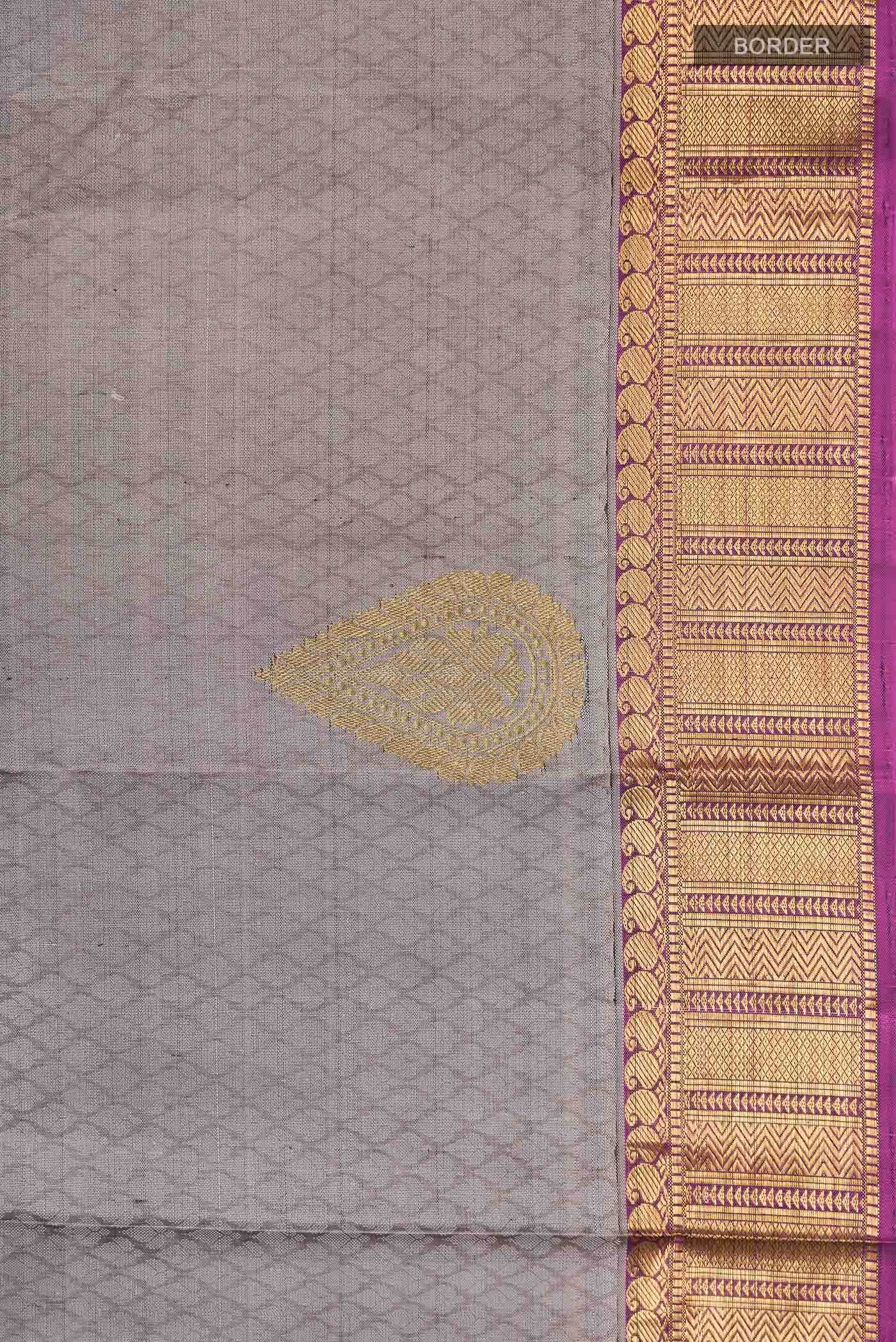 Grey Kanjivaram Silk Saree - Image 5