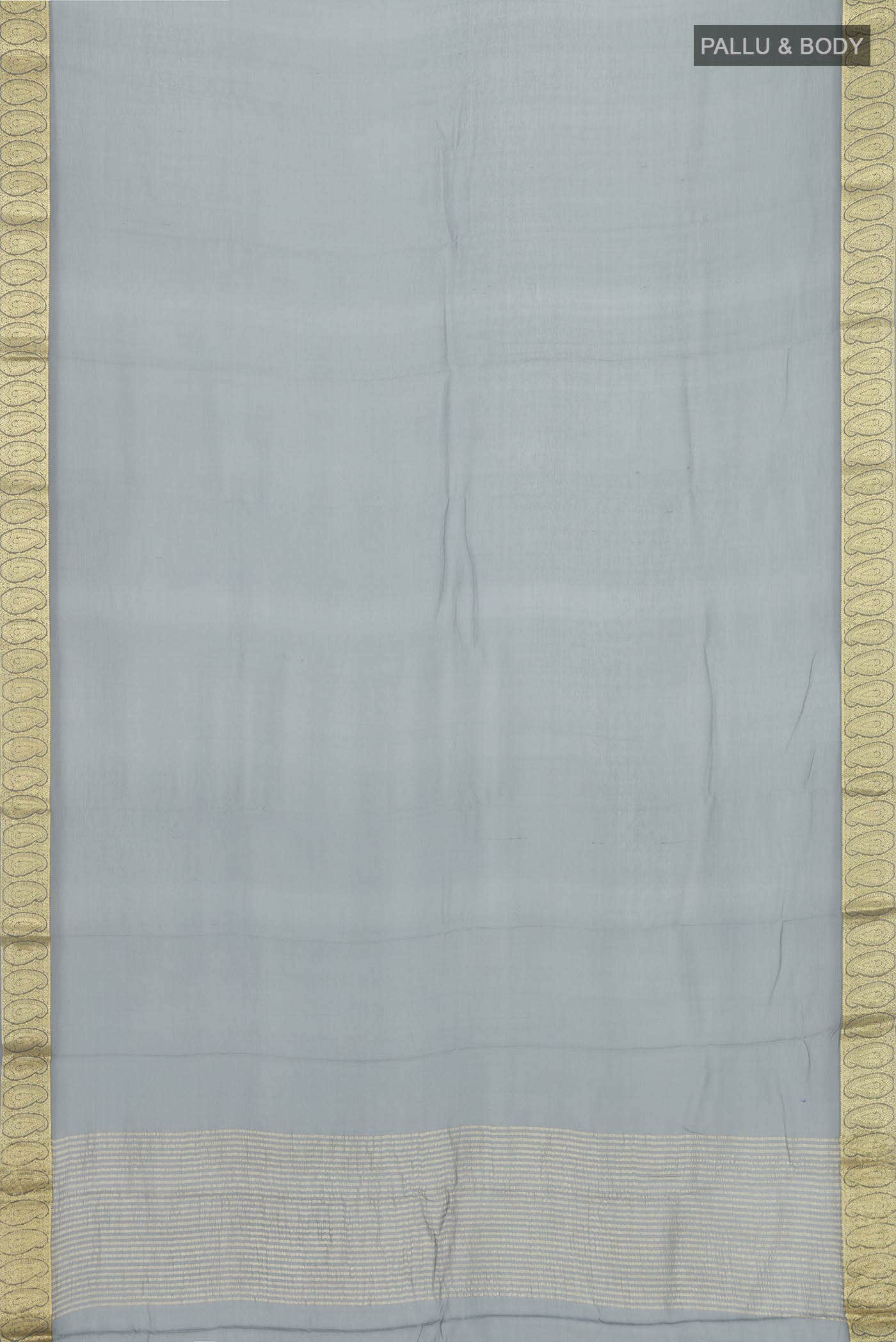 Grey Mysore Chiffon Saree - Image 3