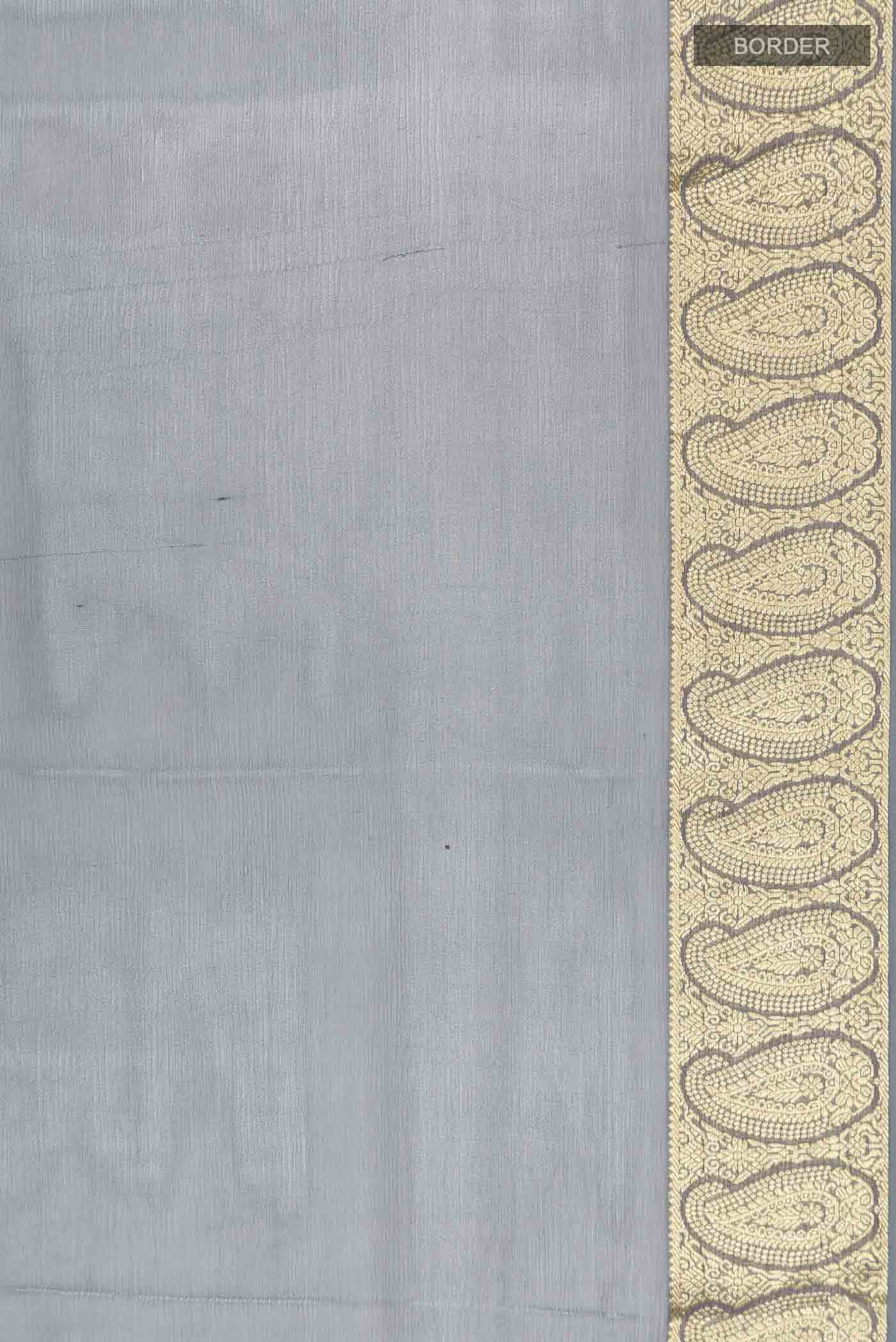 Grey Mysore Chiffon Saree - Image 4