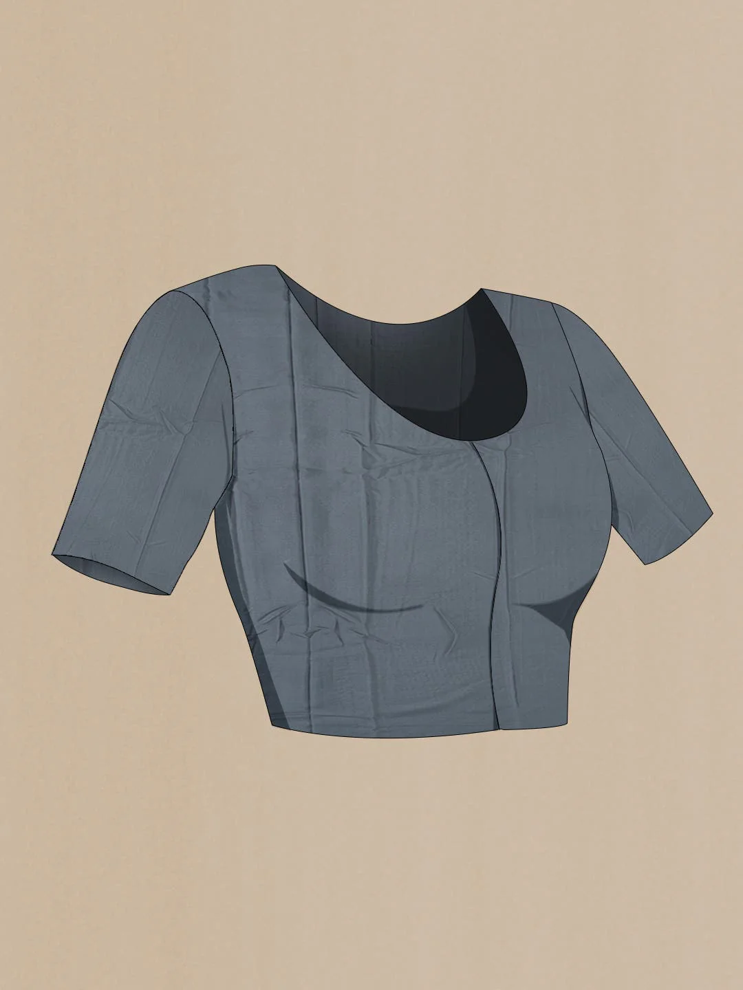 Grey Mysore Chiffon Saree - Image 5