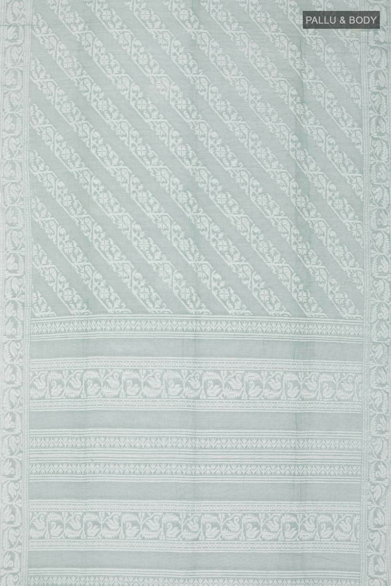 Hansika-Sage Green Bengal Cotton saree - Image 4