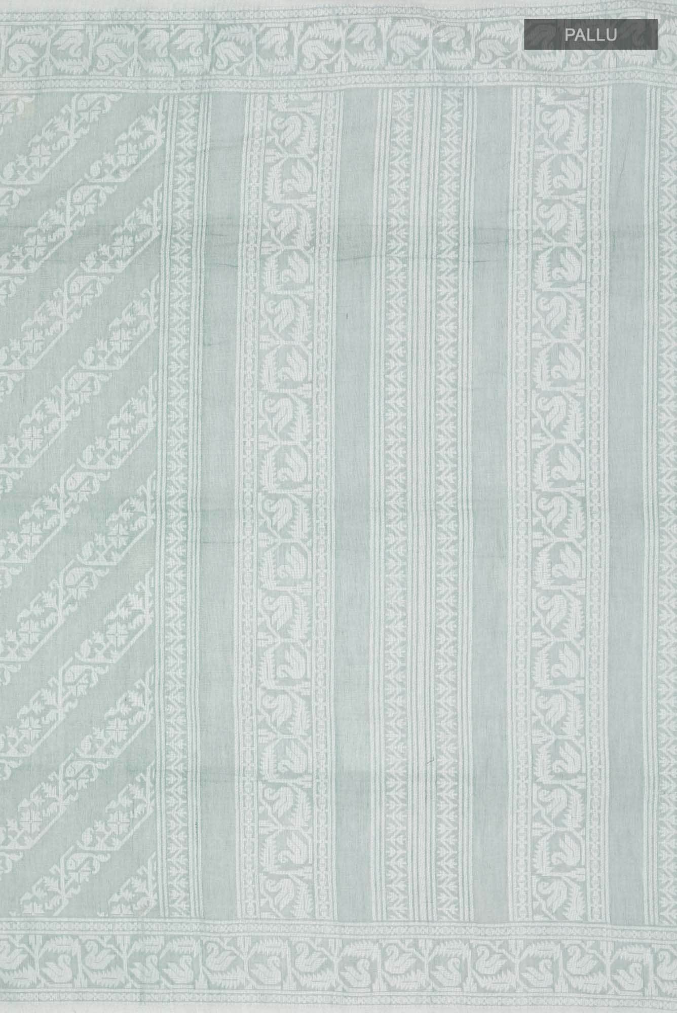 Hansika-Sage Green Bengal Cotton saree - Image 5