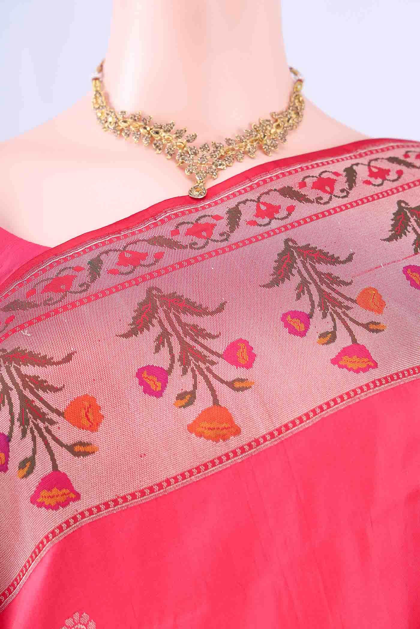 Imperial Pink Banarasi Silk Saree - Image 3