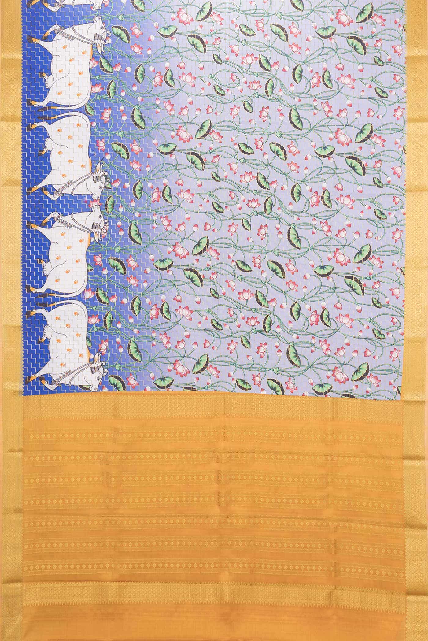 Multi Color Mysore Crepe Saree - Image 4