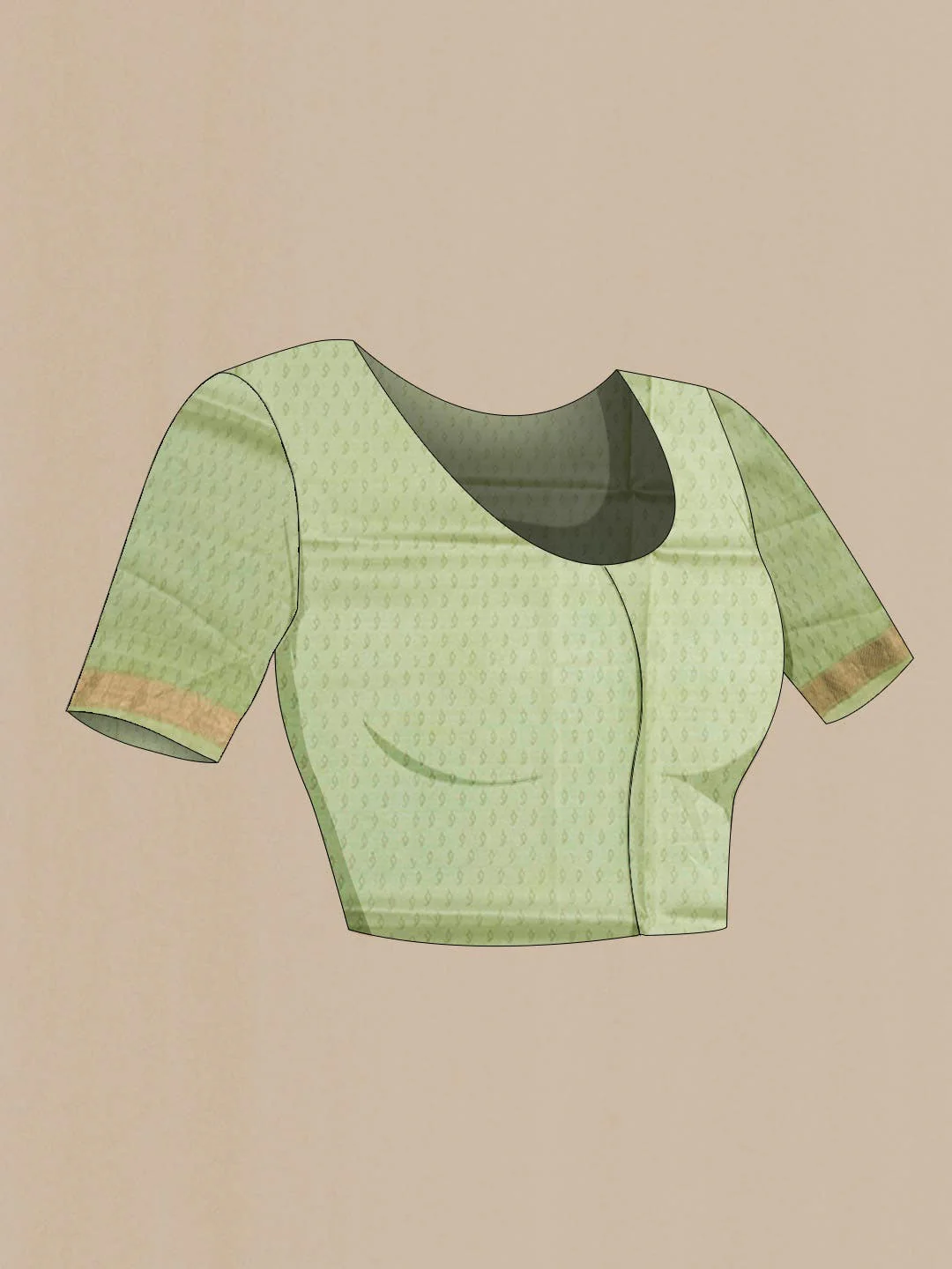 Lavender Printed Silk Saree - Image 5