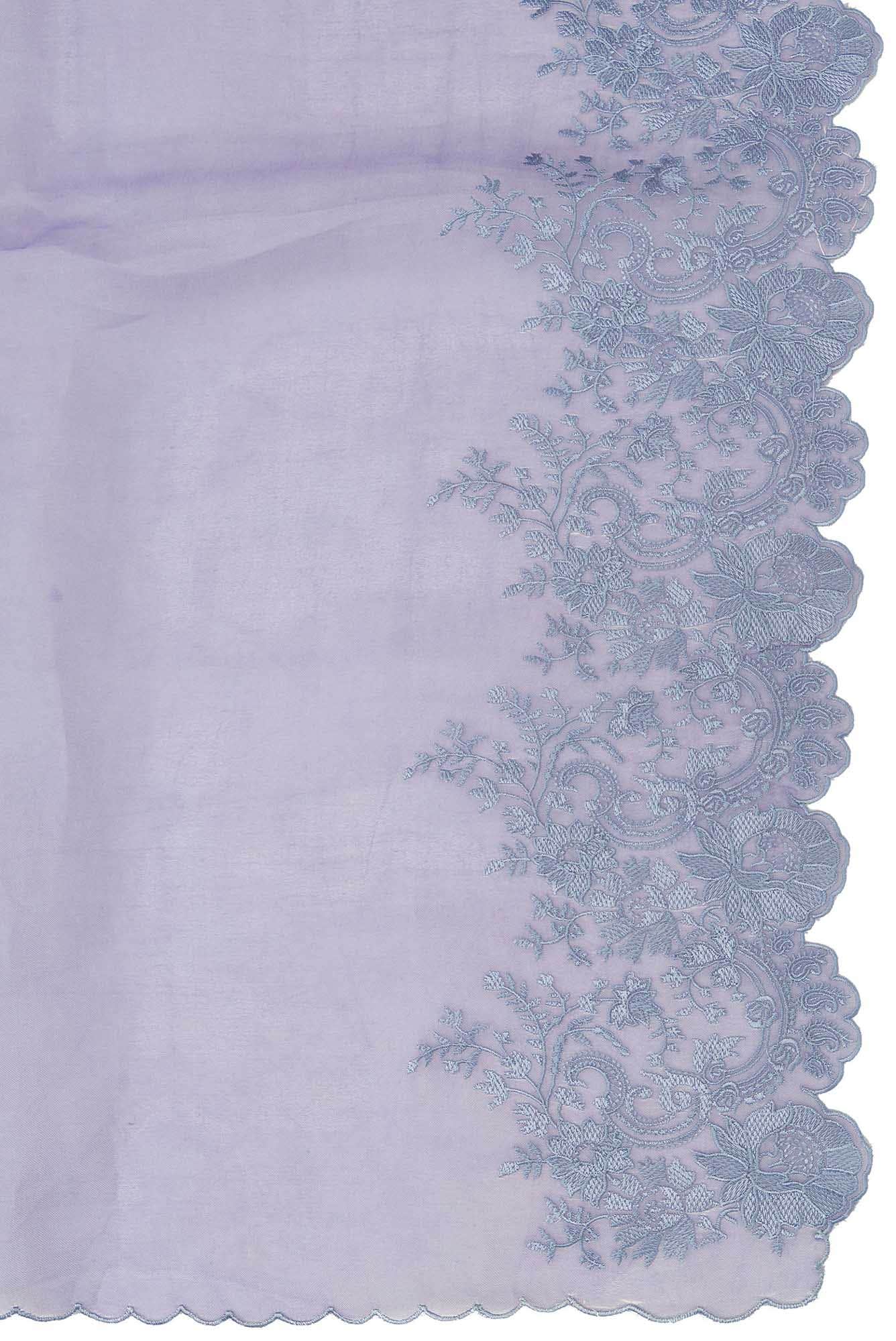 Harmonia Lavender floral design saree from Embroidered Romance Collection by Nalli - Image 6