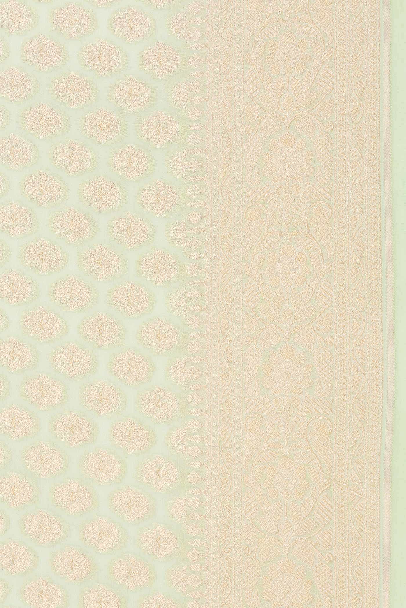 Light Green Dual Tone Banarasi Georgette Saree - Image 3