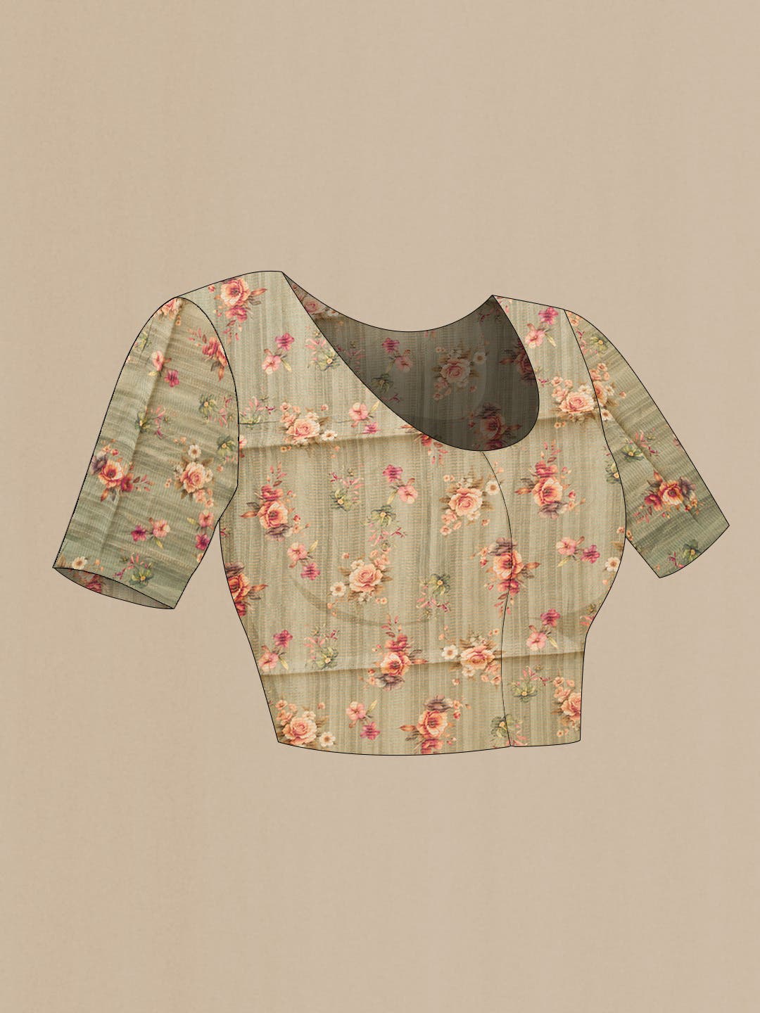 Light Green Dual Tone Tussar Silk Saree - Image 6