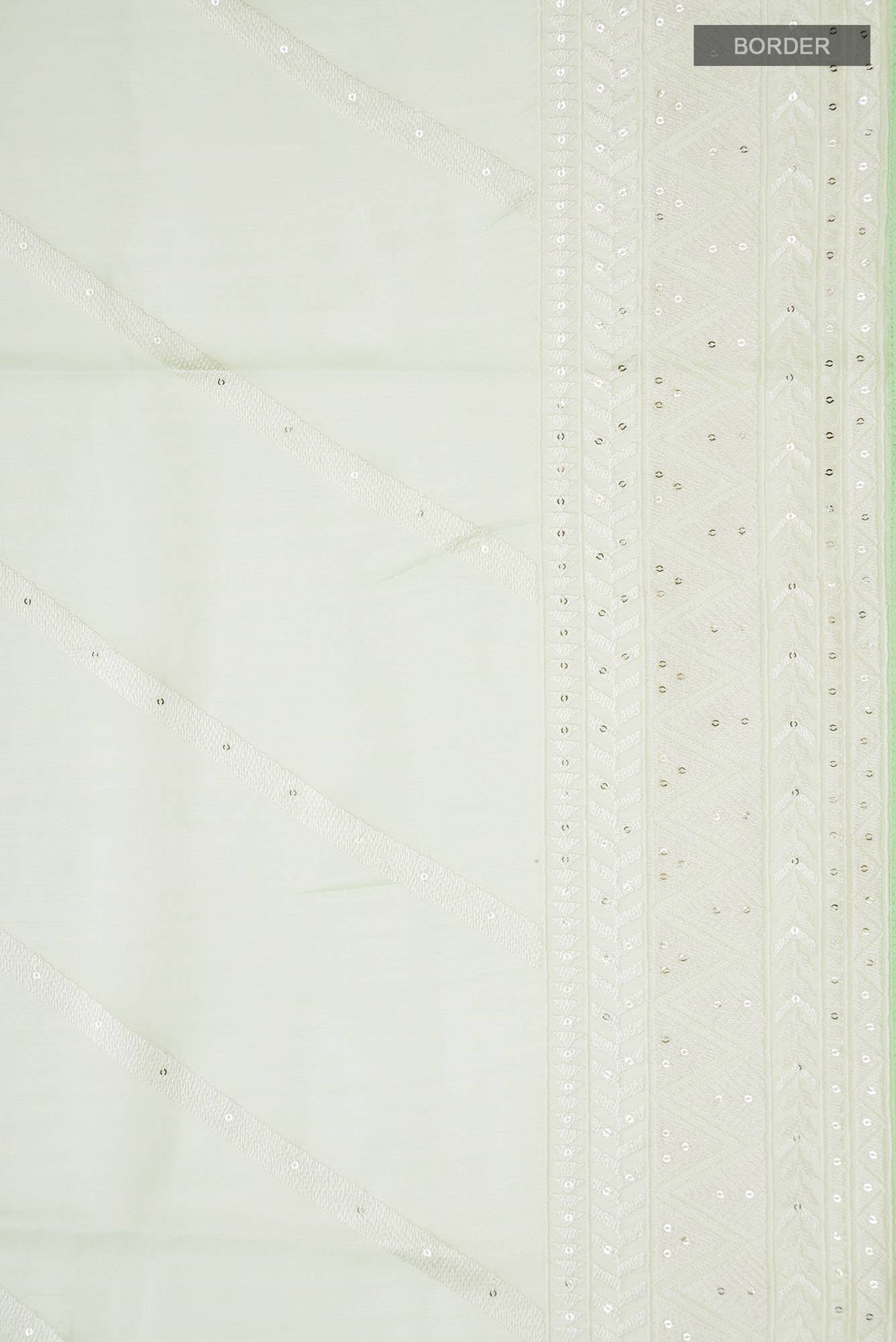 Light Green Organza Silk Saree - Image 4