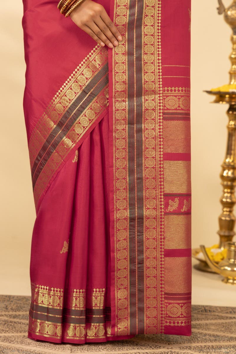Madhuvam-Red Kanchipuram Silk Saree - Image 4