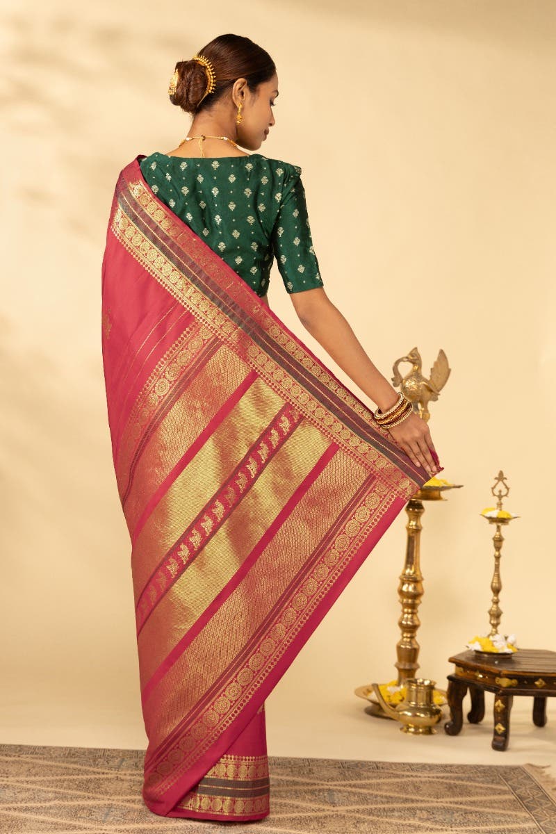 Madhuvam-Red Kanchipuram Silk Saree - Image 5