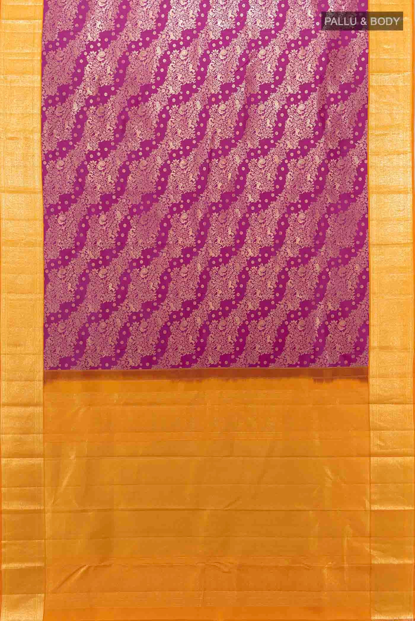Magenta Kanjivaram Silk Saree - Image 5
