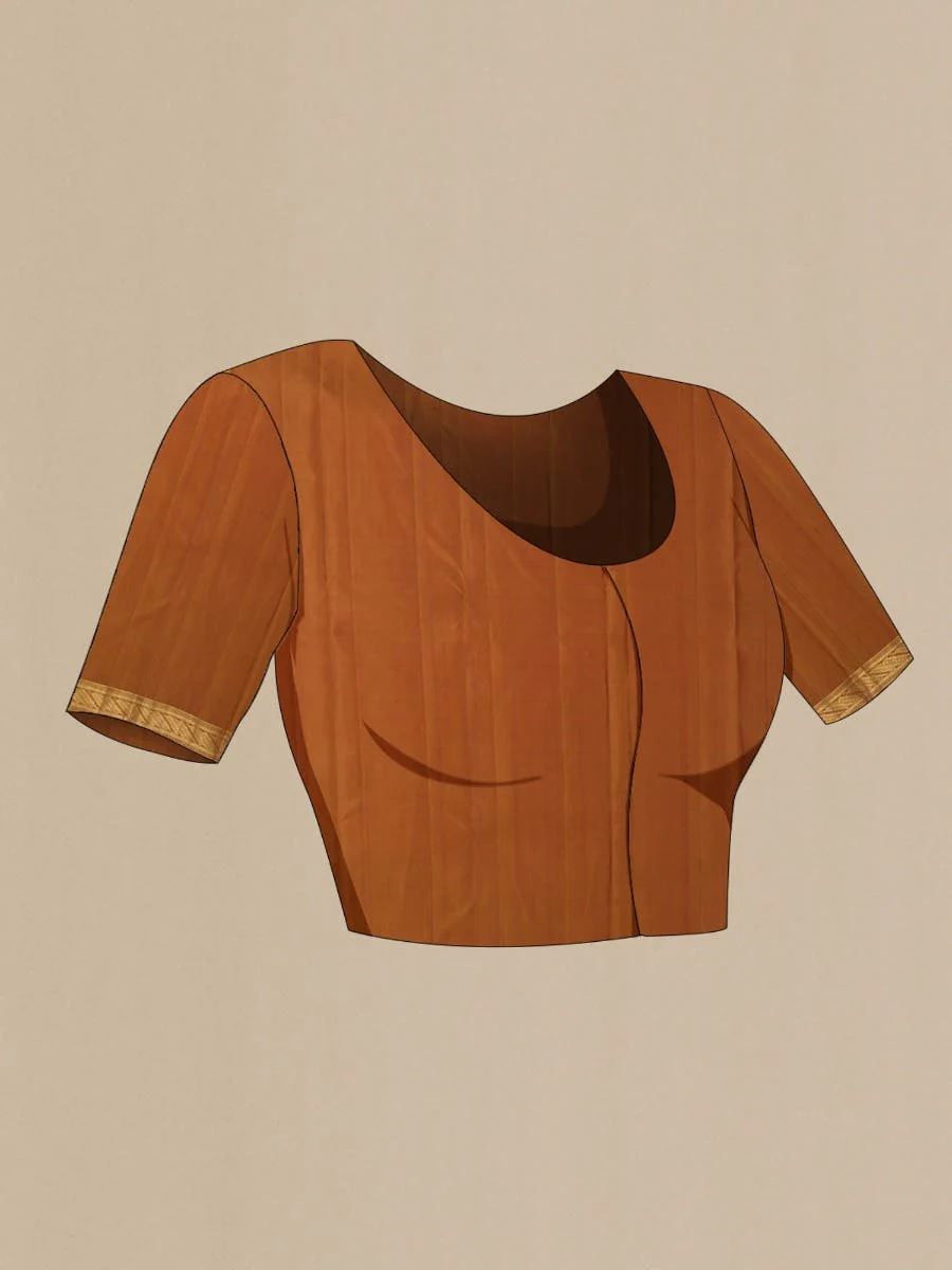 Mangalam-Orange Kanchipuram Silk Saree - Image 10