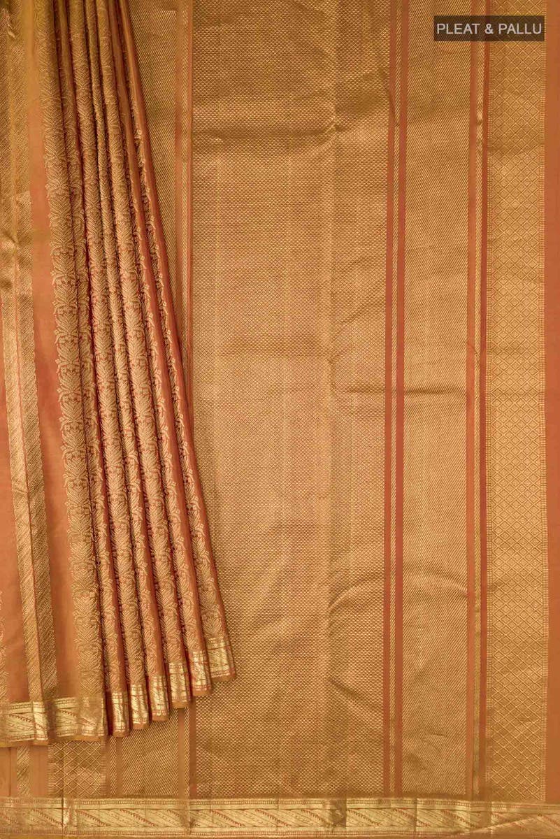 Mangalam-Orange Kanchipuram Silk Saree - Image 5