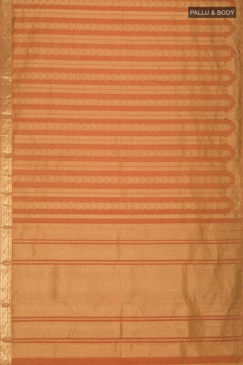 Mangalam-Orange Kanchipuram Silk Saree - Image 9