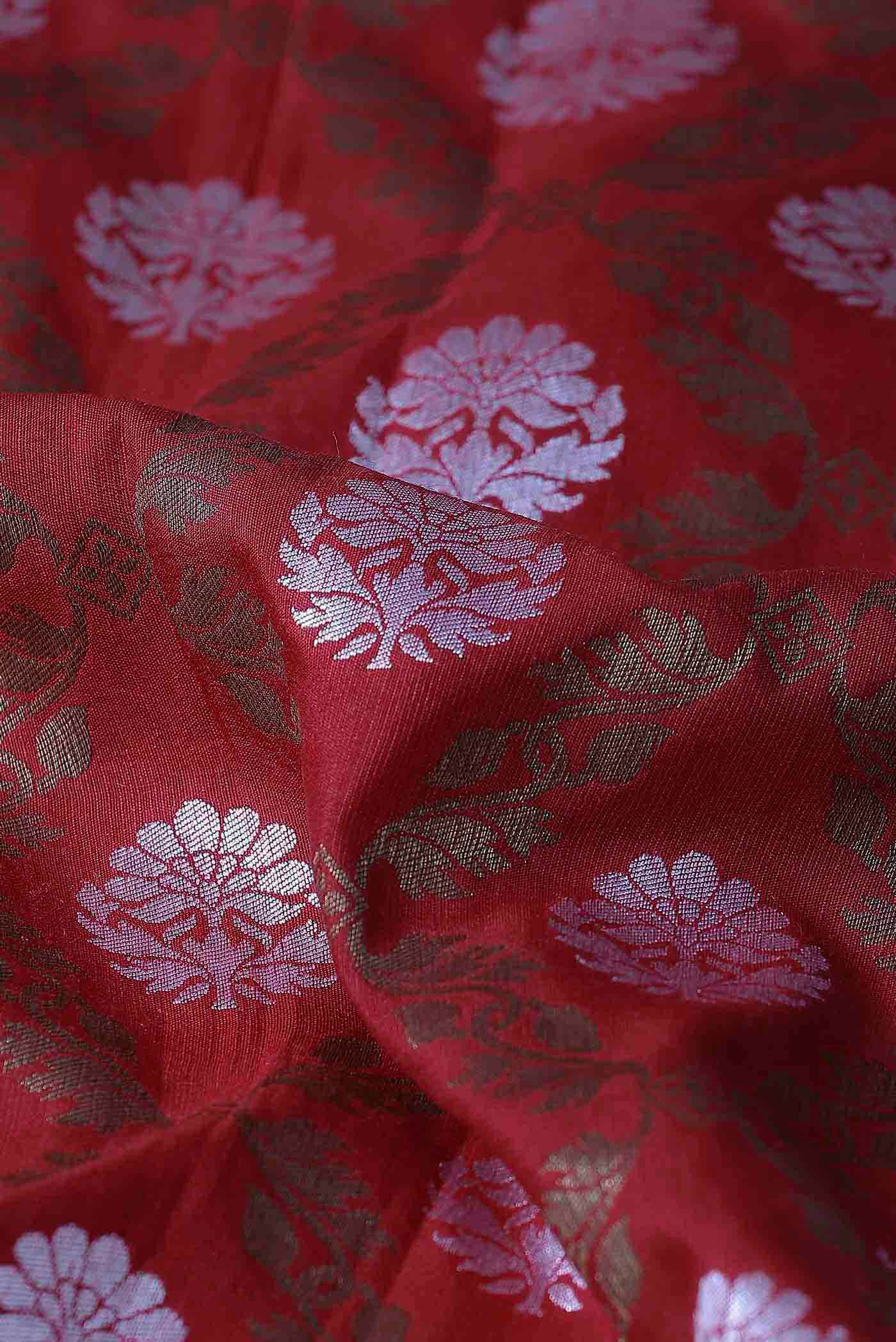 Maroon Banarasi Tussar Georgette Saree - Image 3