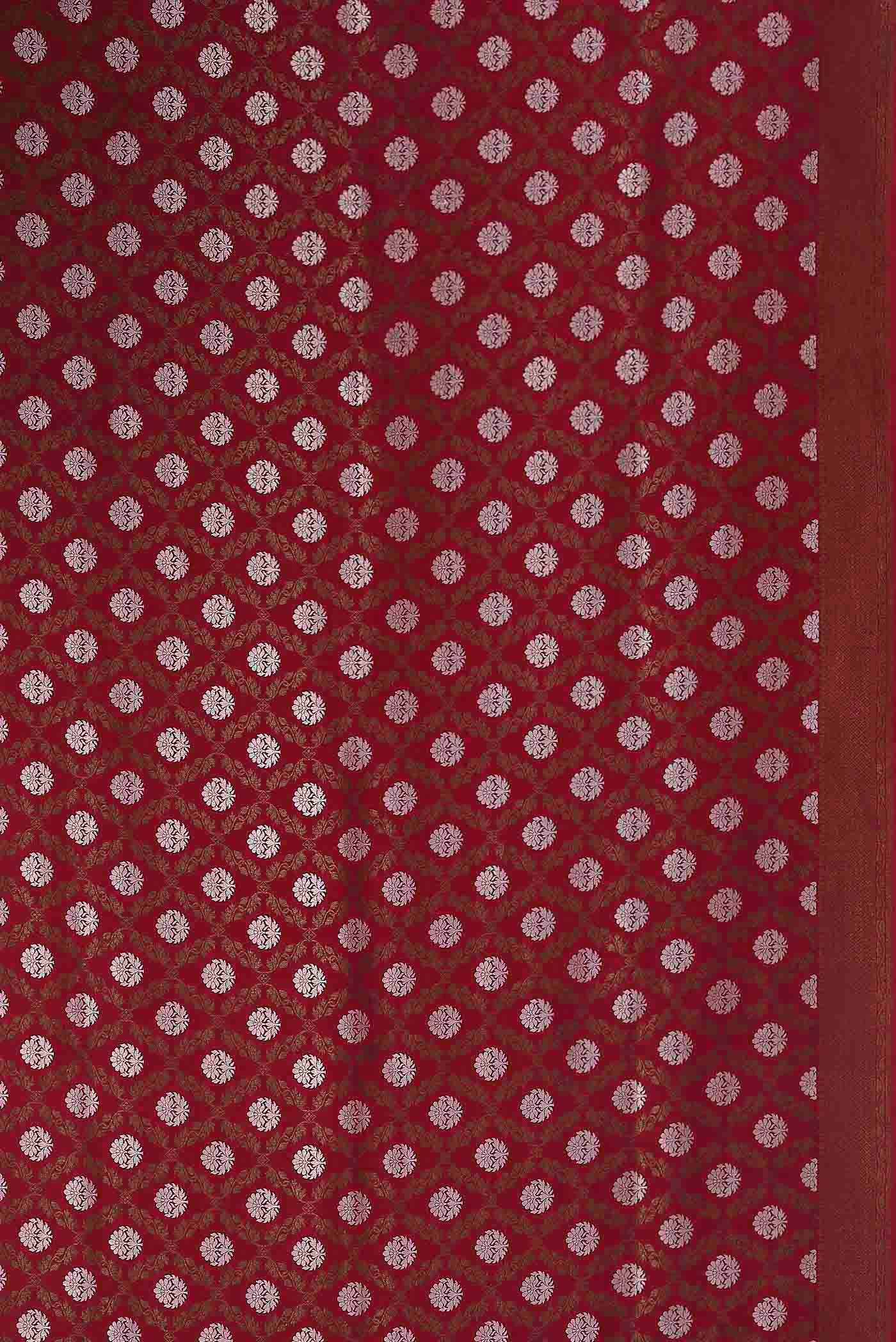 Maroon Banarasi Tussar Georgette Saree - Image 7