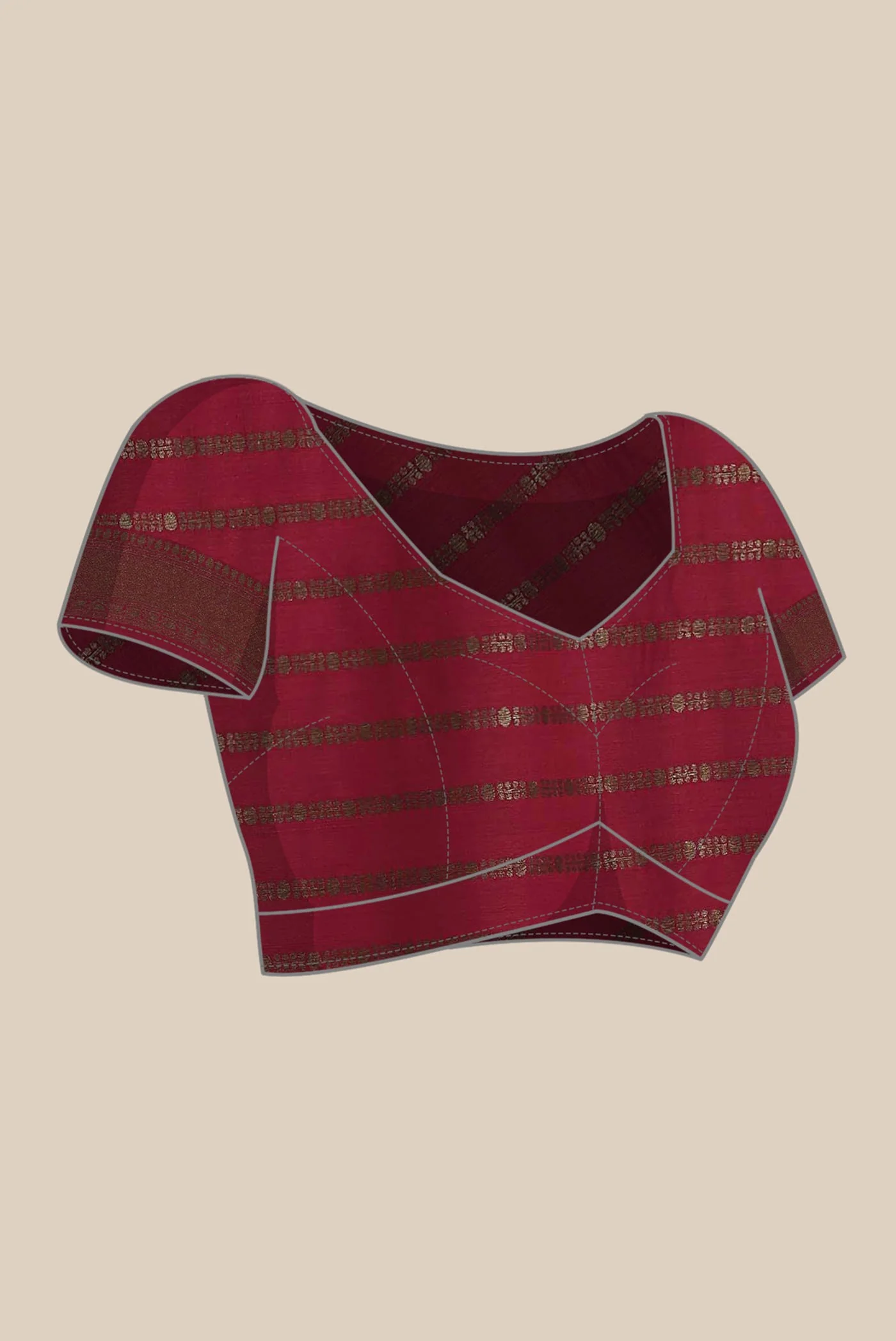 Maroon Banarasi Tussar Georgette Saree - Image 8