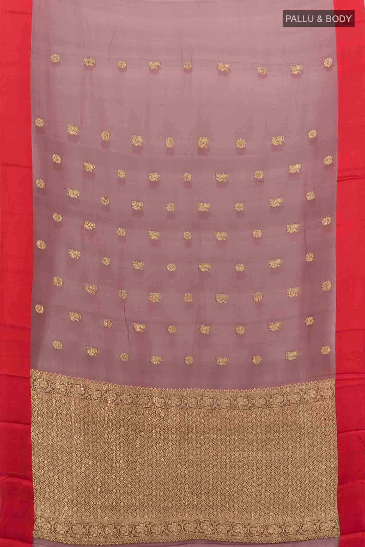 Maroon Chiffon Saree - Image 5