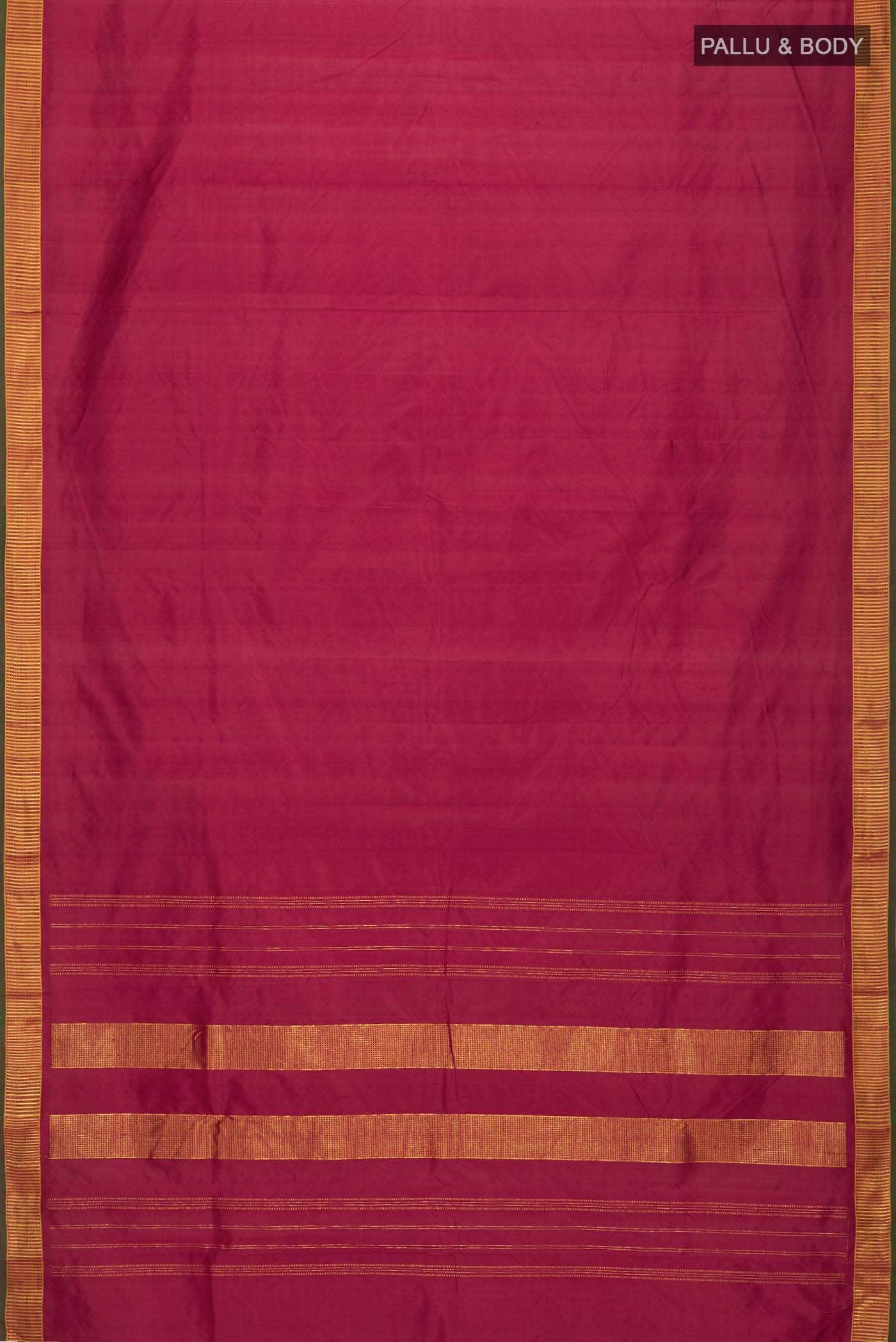 Maroon Kanjivaram Silk Saree - Image 4