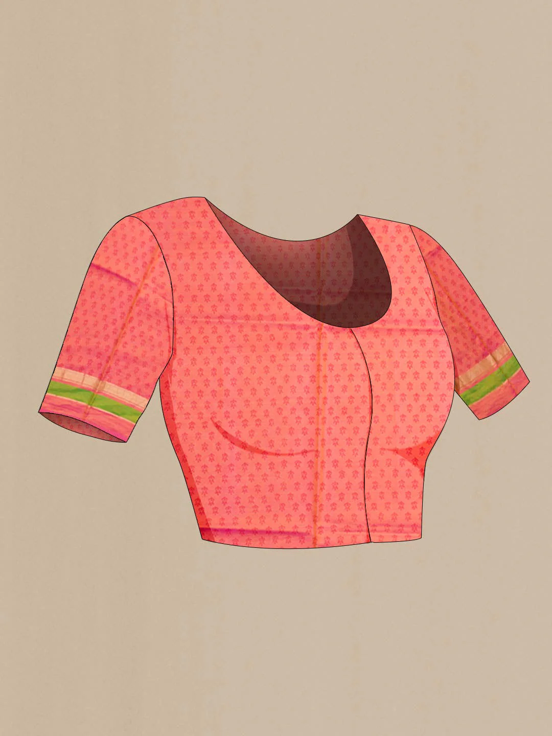 Maroon Printed Silk Saree - Image 5