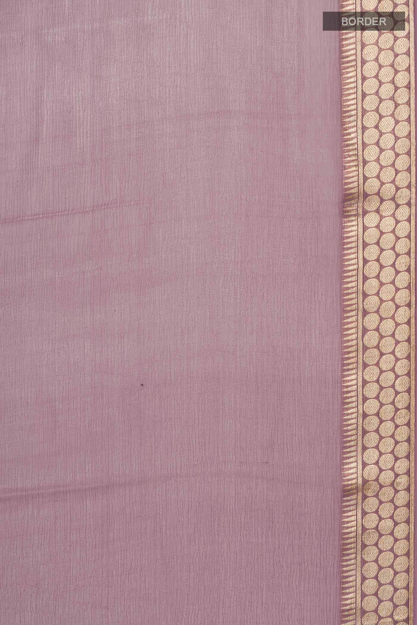Mauve Mysore Chiffon Saree - Image 4