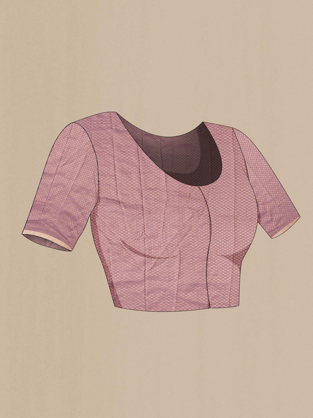 Mauve Mysore Chiffon Saree - Image 5